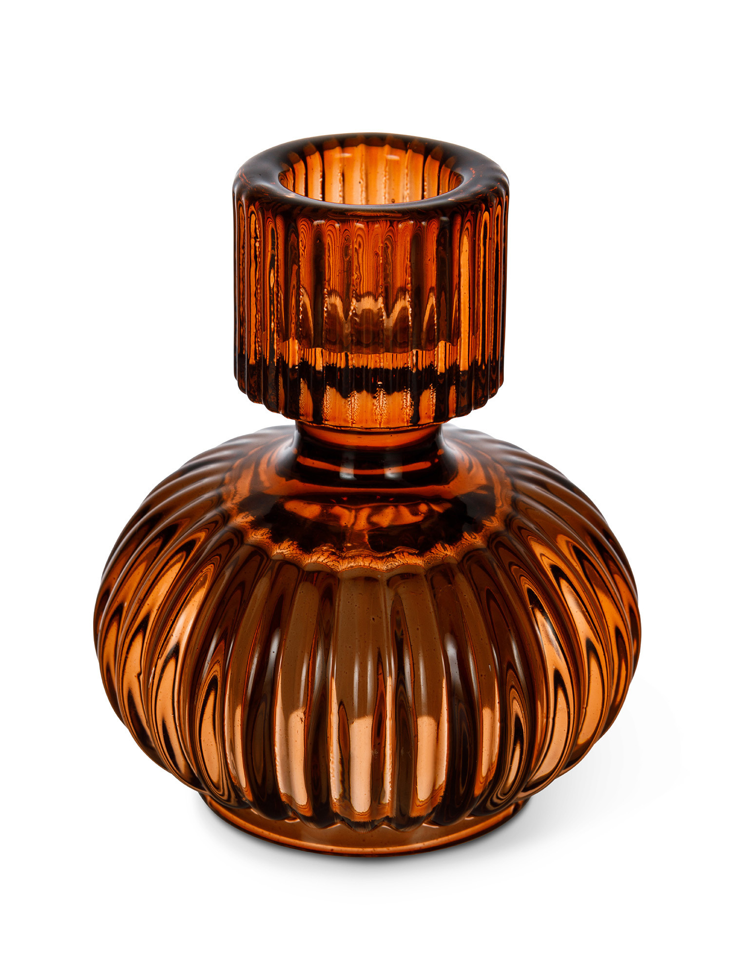 Glass t-light holder, Orange, large image number 1