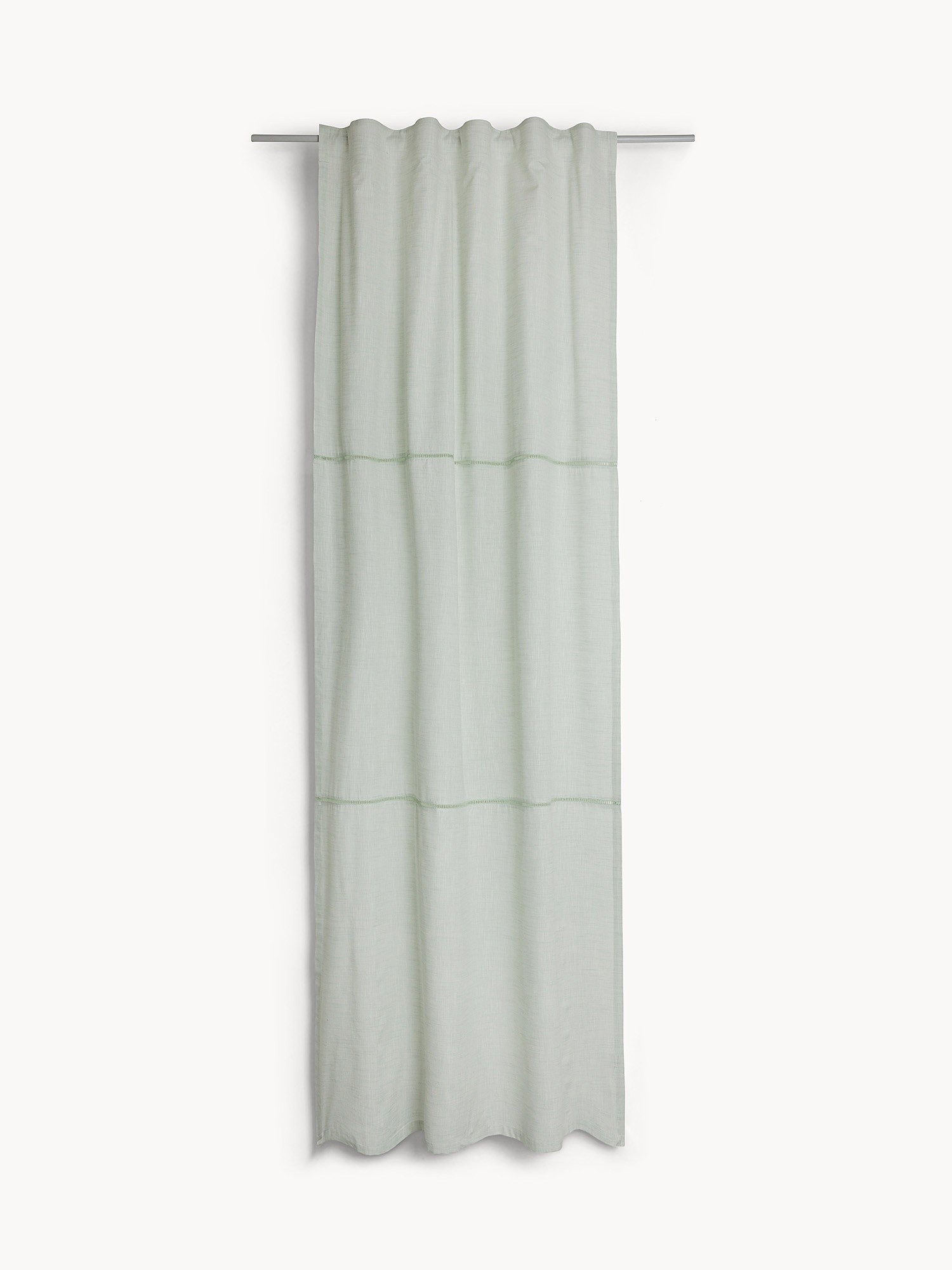 Tenda in cotone chambray con ricamo &agrave; jour, Verde Salvia, large image number 0