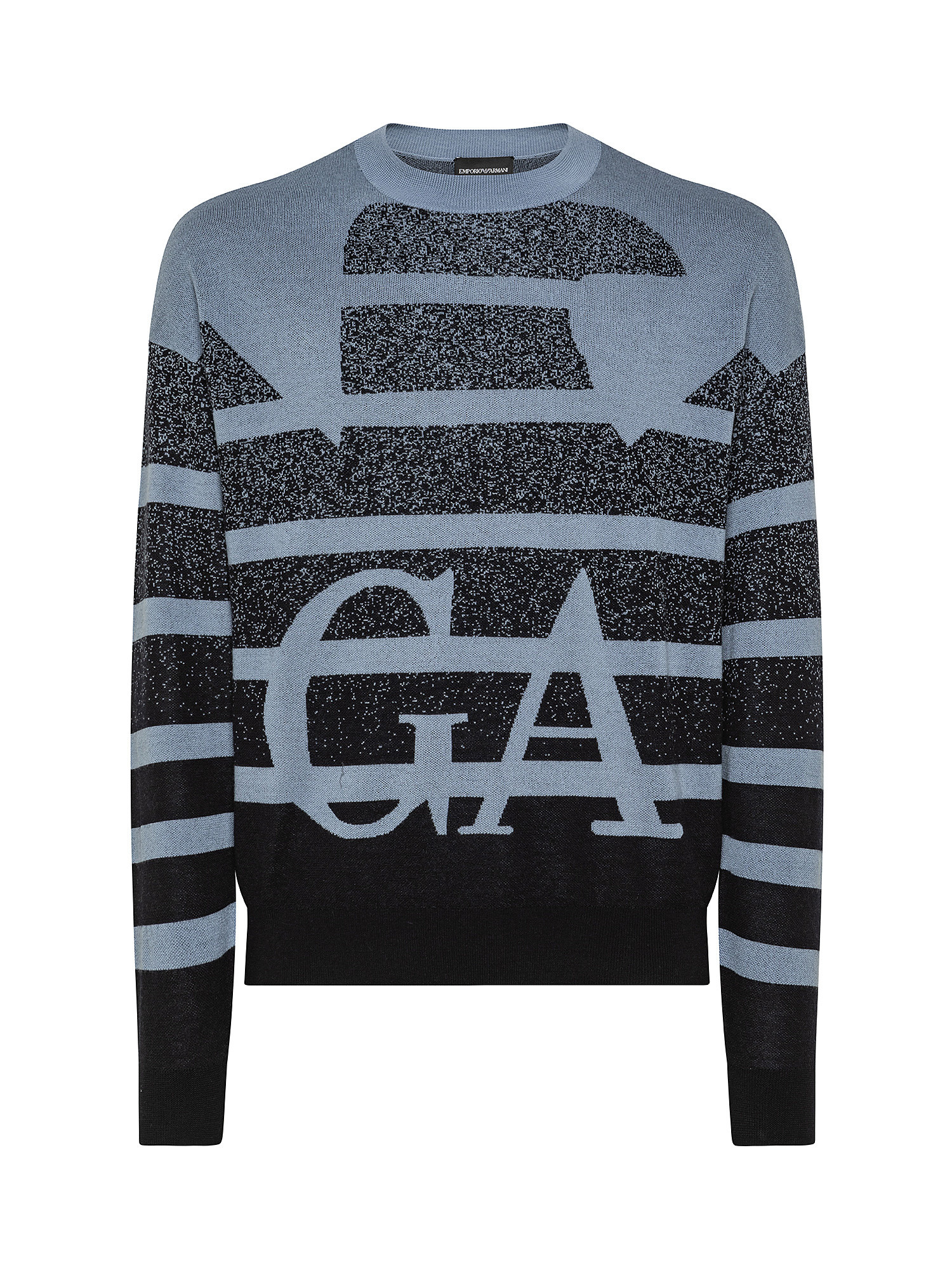 Striped sweater with logo, Blue, large image number 0