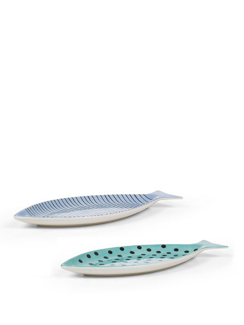 Piattino a forma di pesce, Azzurro, large image number 0