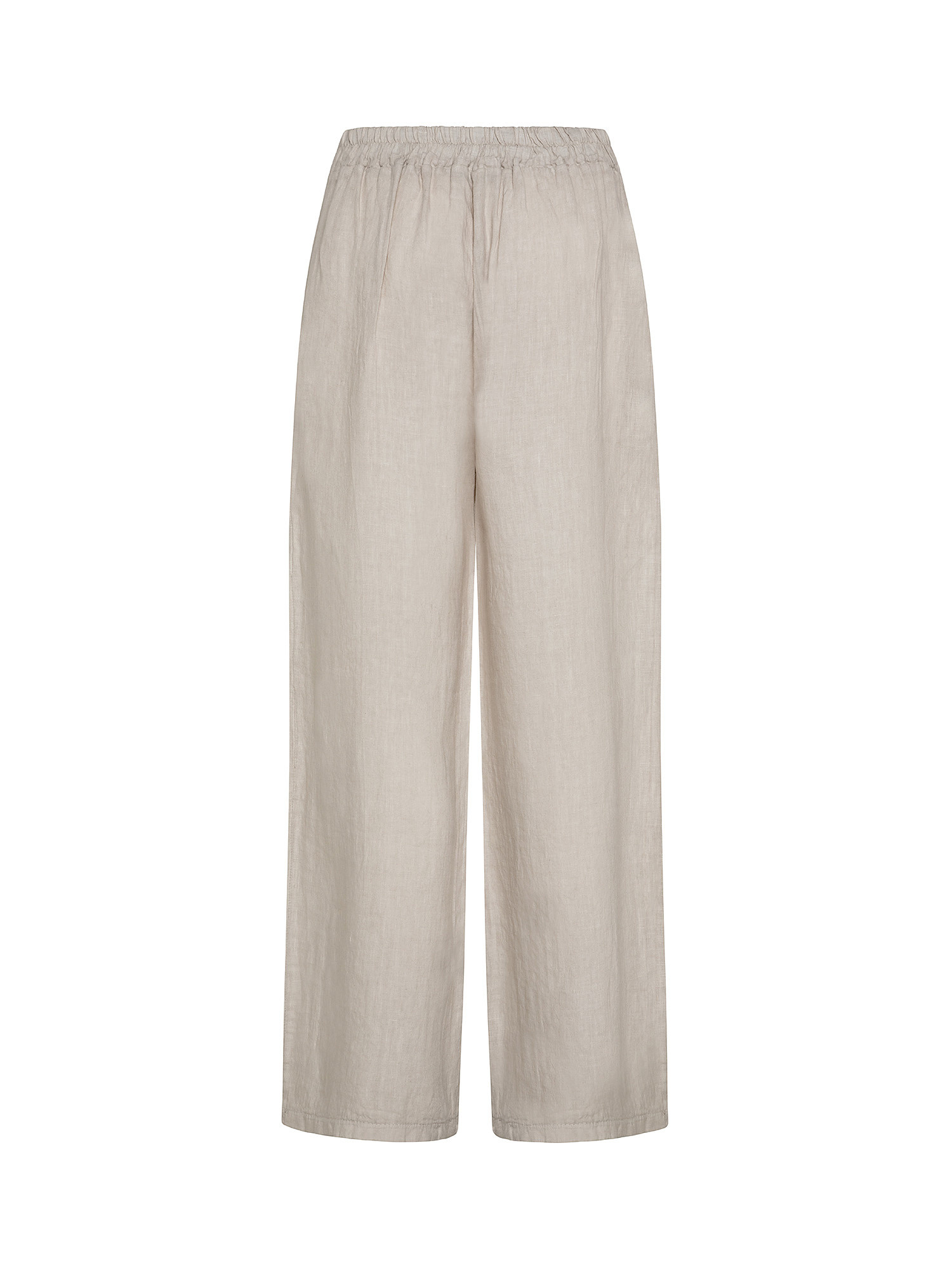 Wide pure linen trousers, Beige, large image number 1