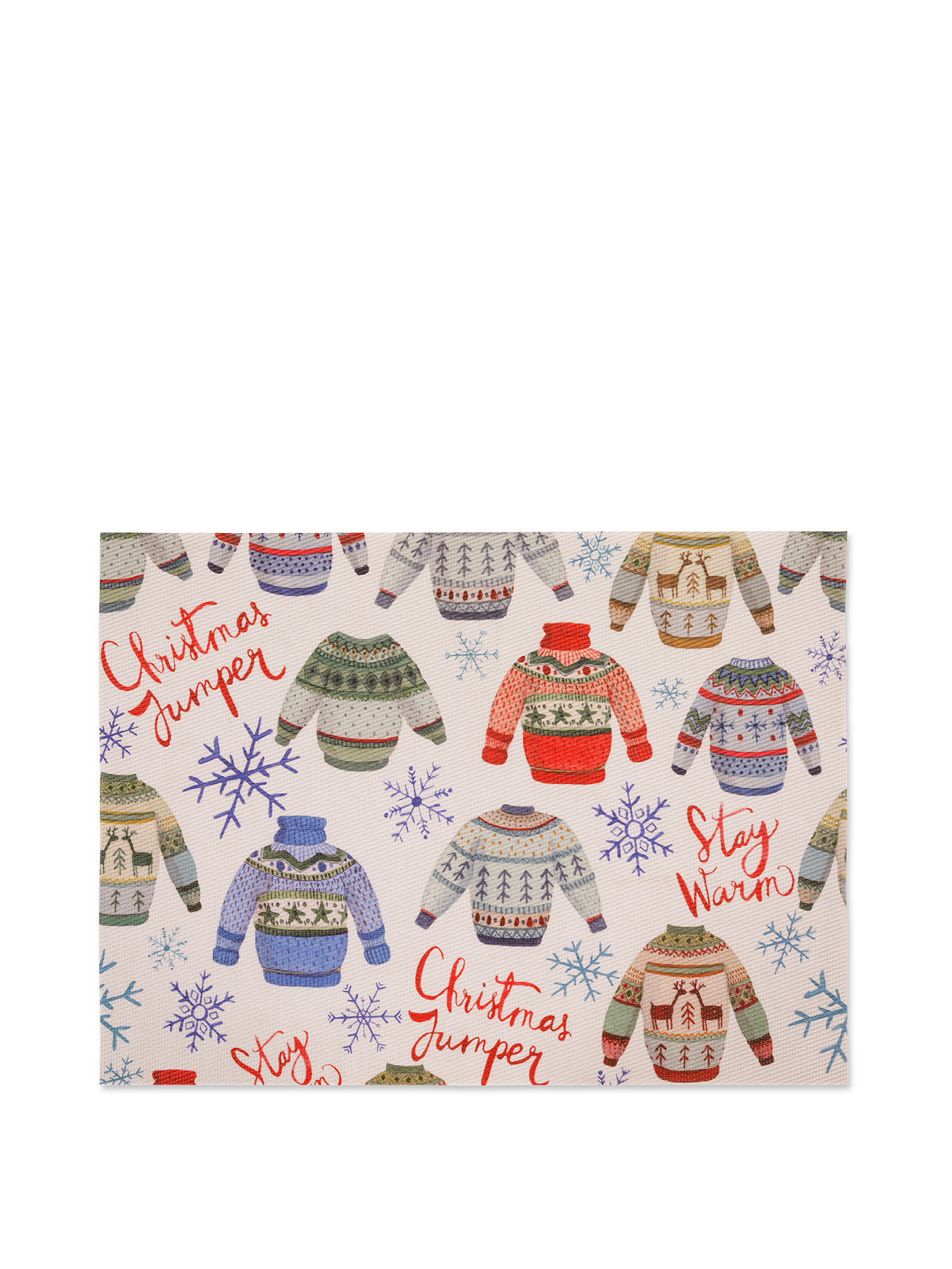 Sweater print PVC placemat, White, large image number 0