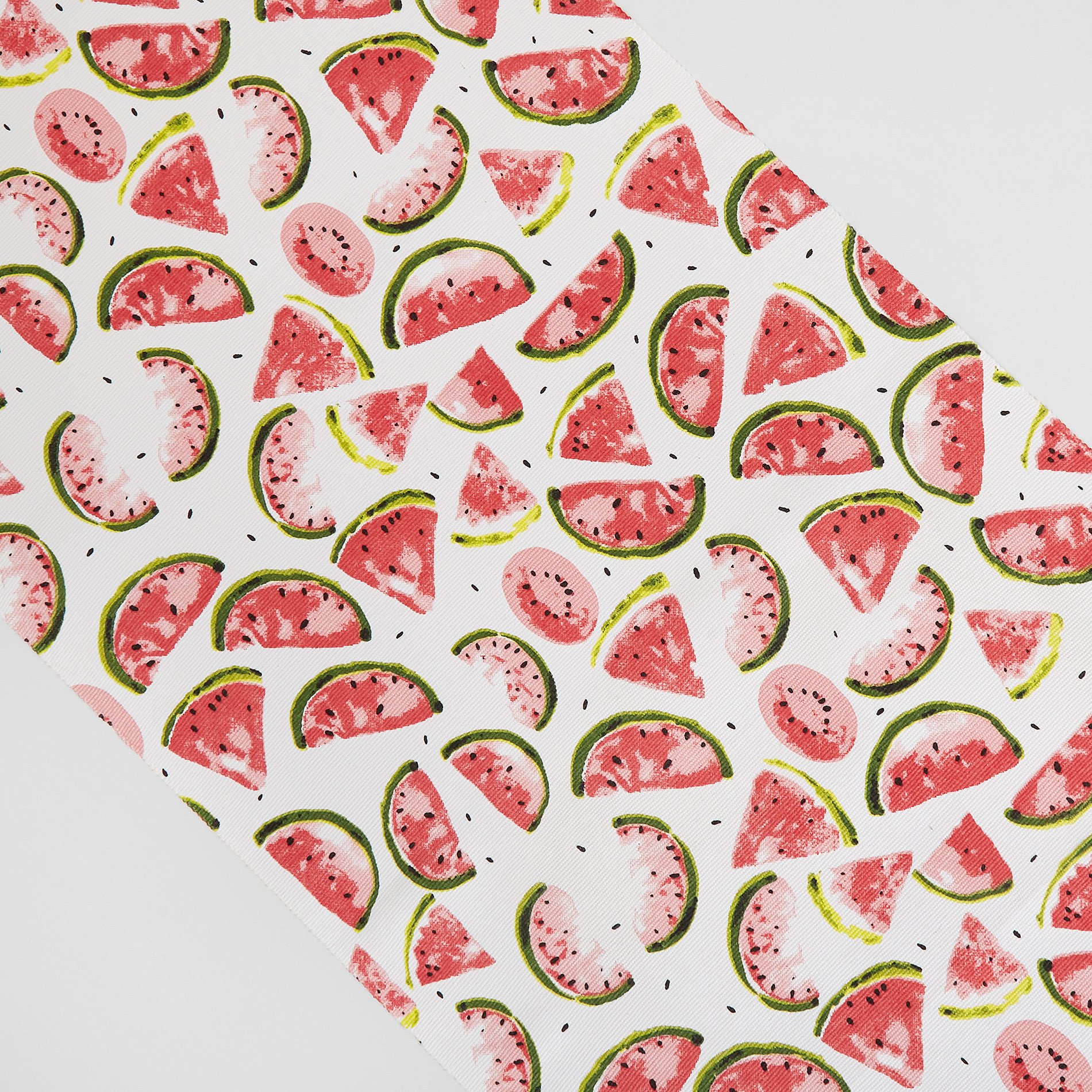 100% cotton table runner with watermelon print, Red, large image number 1