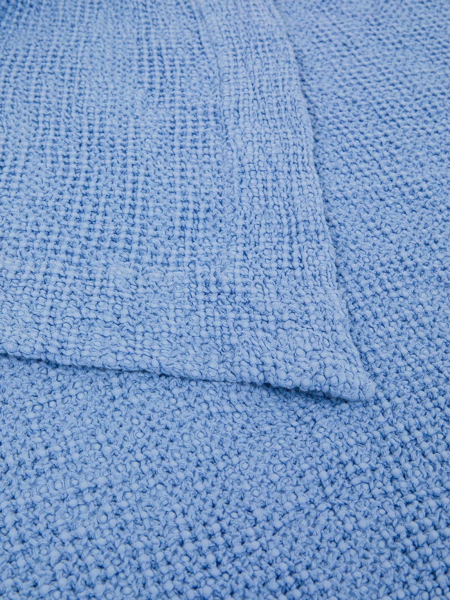 Throw in pure washed cotton, Blue, large image number 1