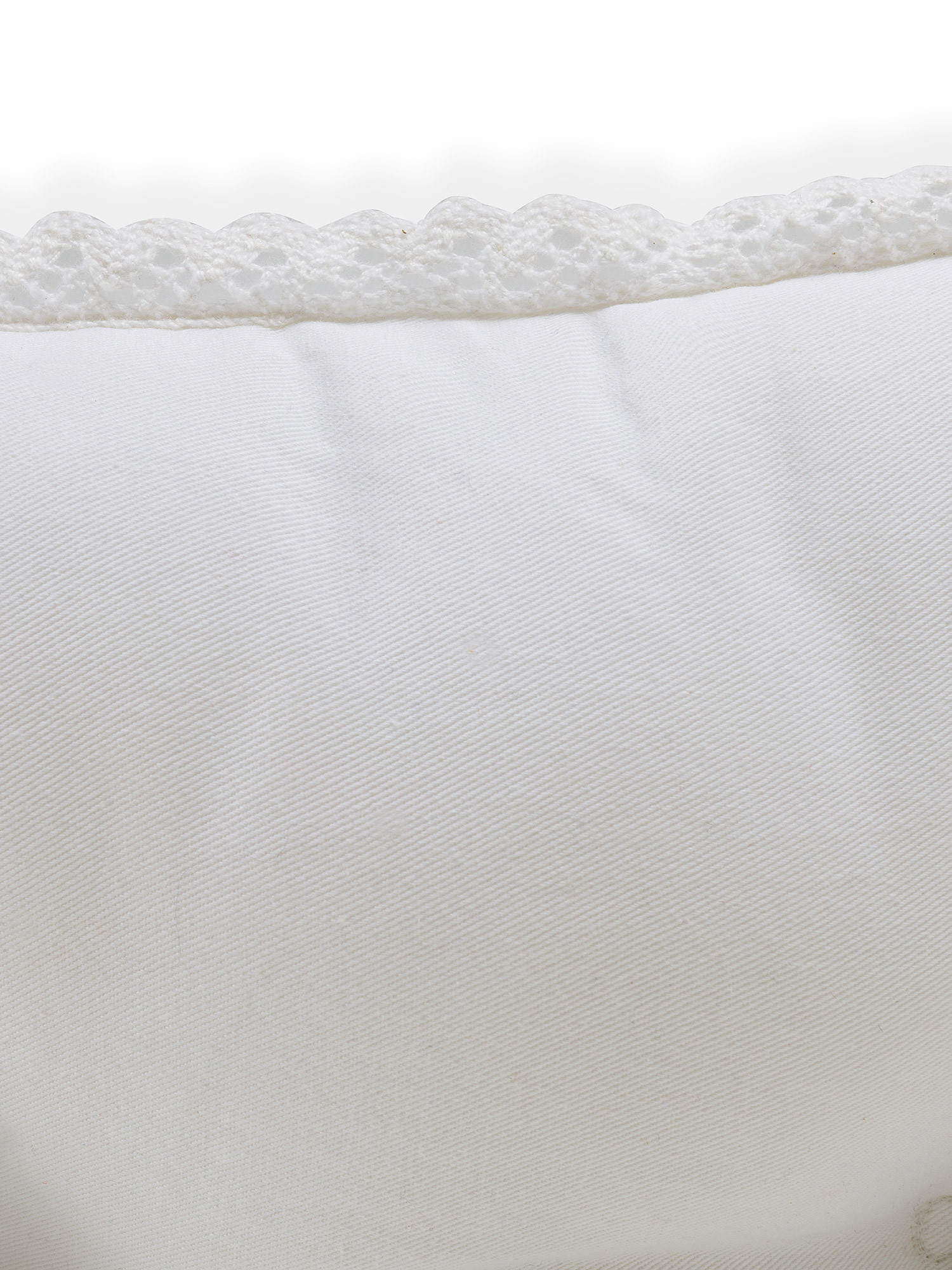Cuscino da sedia twill di cotone con ricamo, Bianco, large image number 1