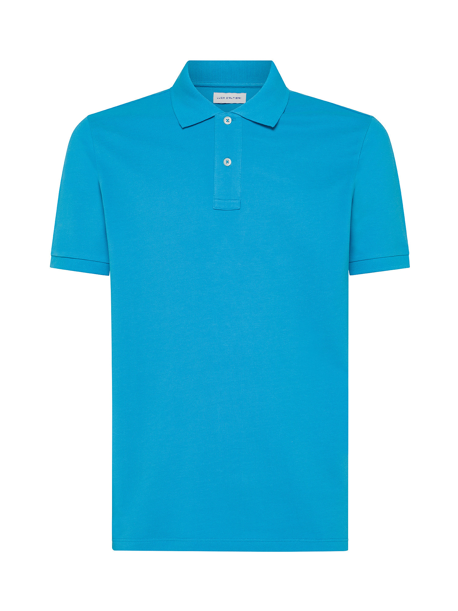 Luca D'Altieri - Polo in pure cotton, Turquoise, large image number 0