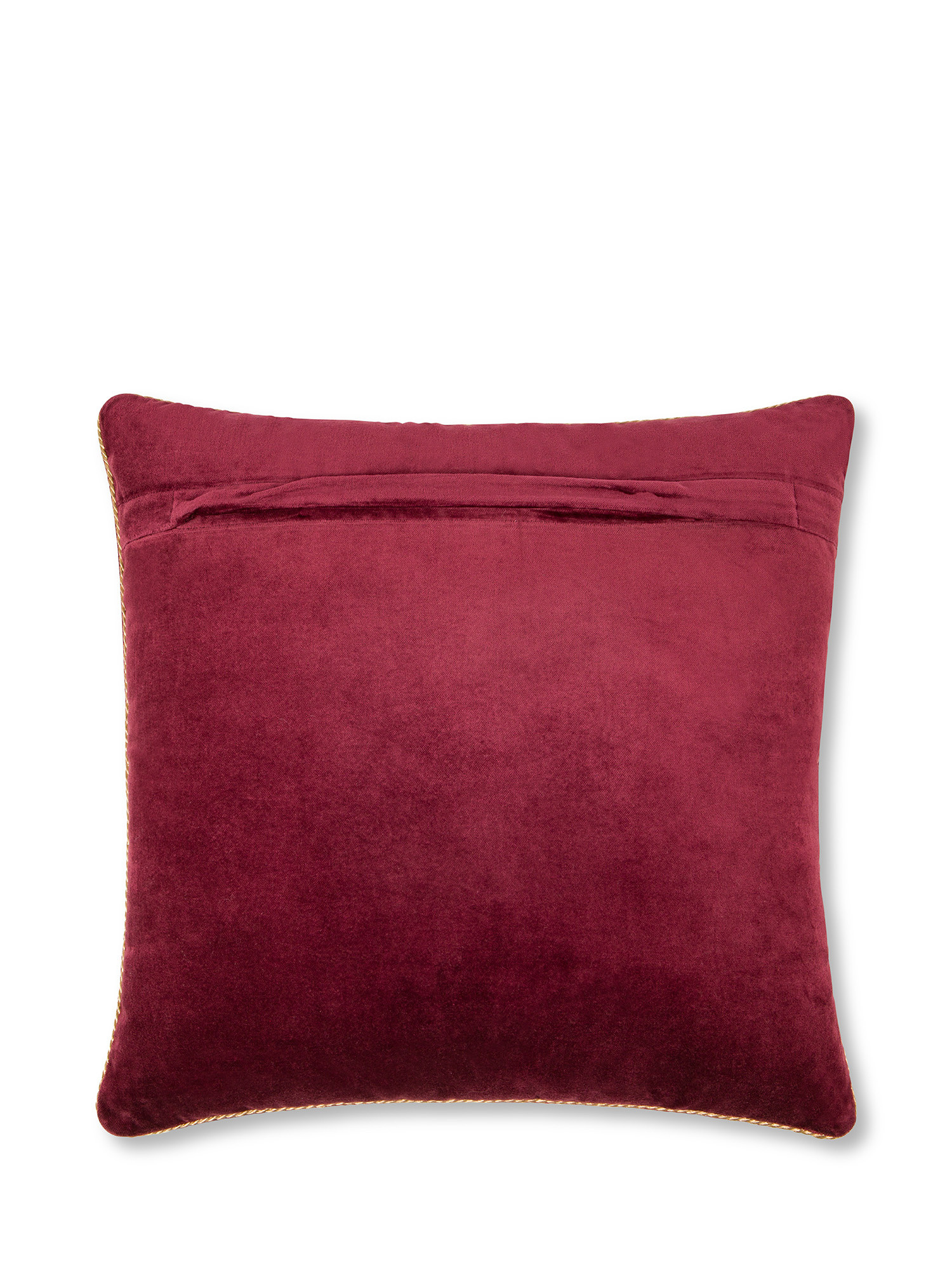 Velvet cushion with piping 45x45cm, Red, large image number 1