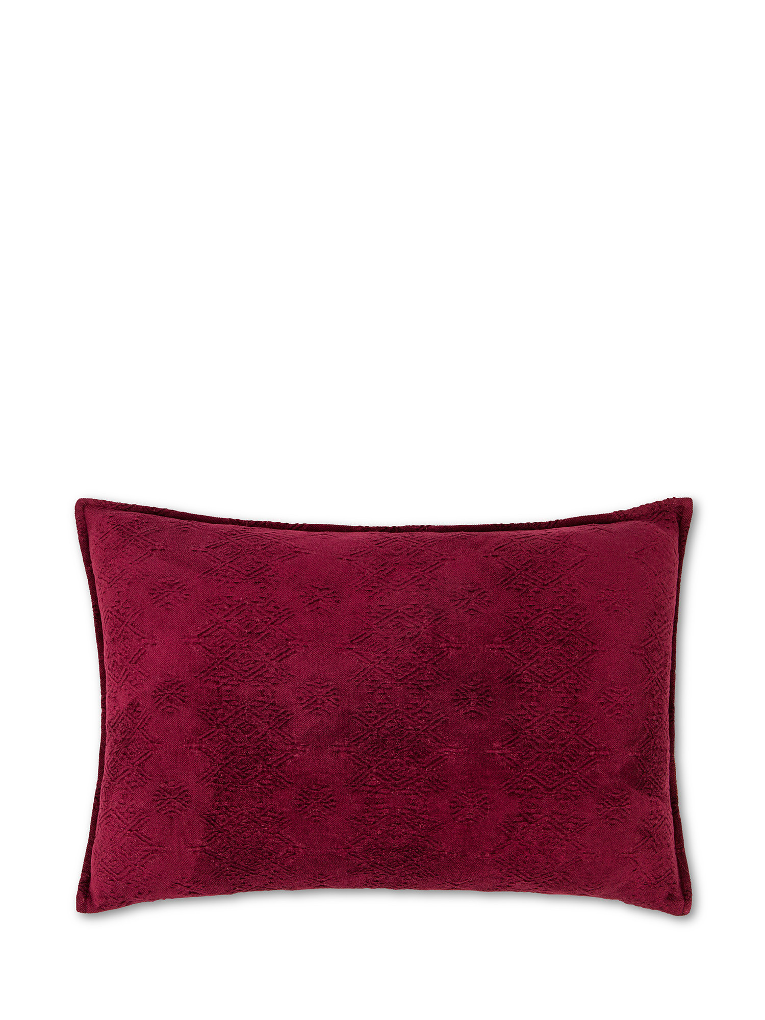 Cuscino in velluto jacquard 35x55cm, Rosso scuro, large image number 0