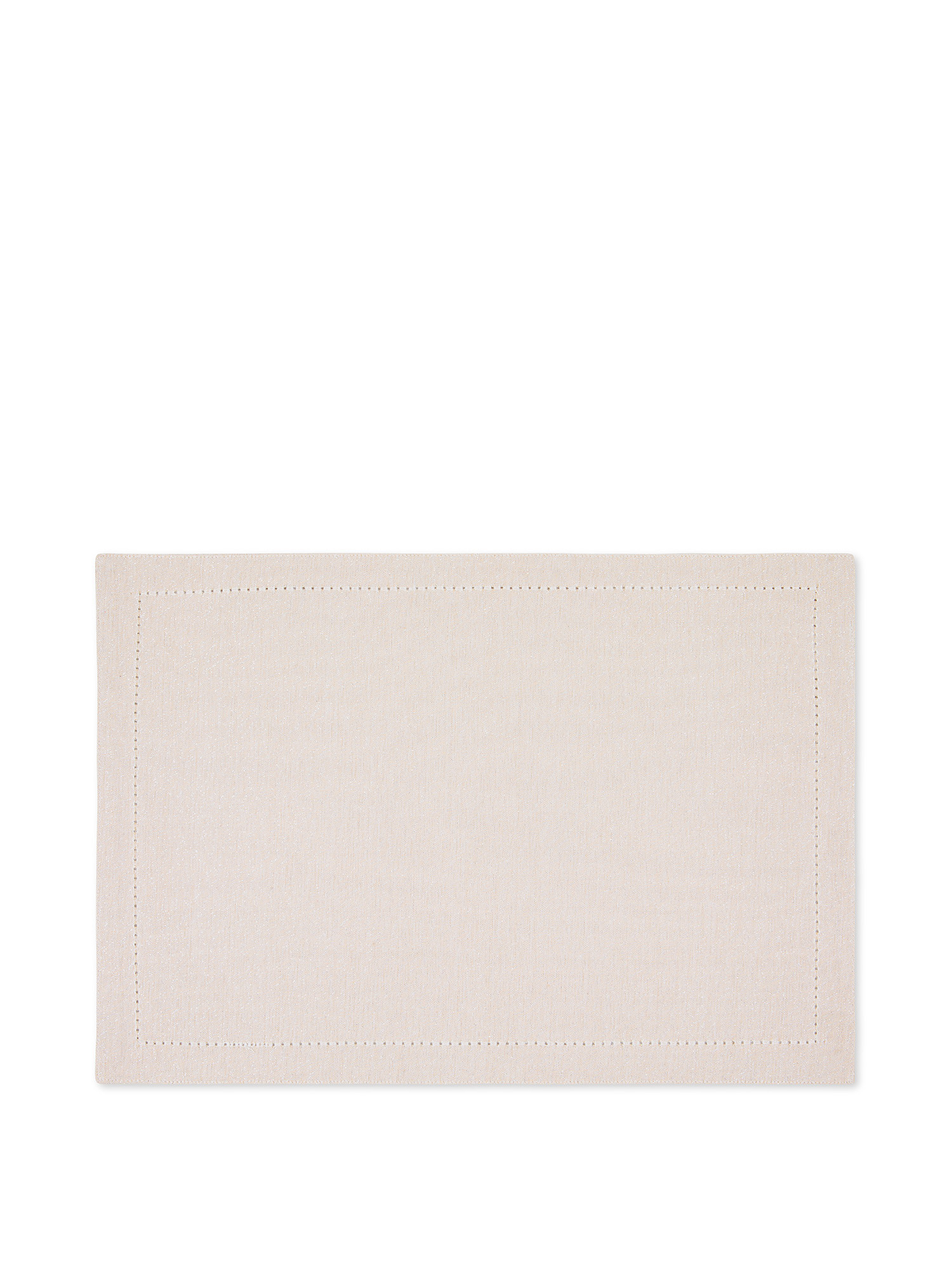 Tovaglietta cotone con fili lurex, Beige chiaro, large image number 0