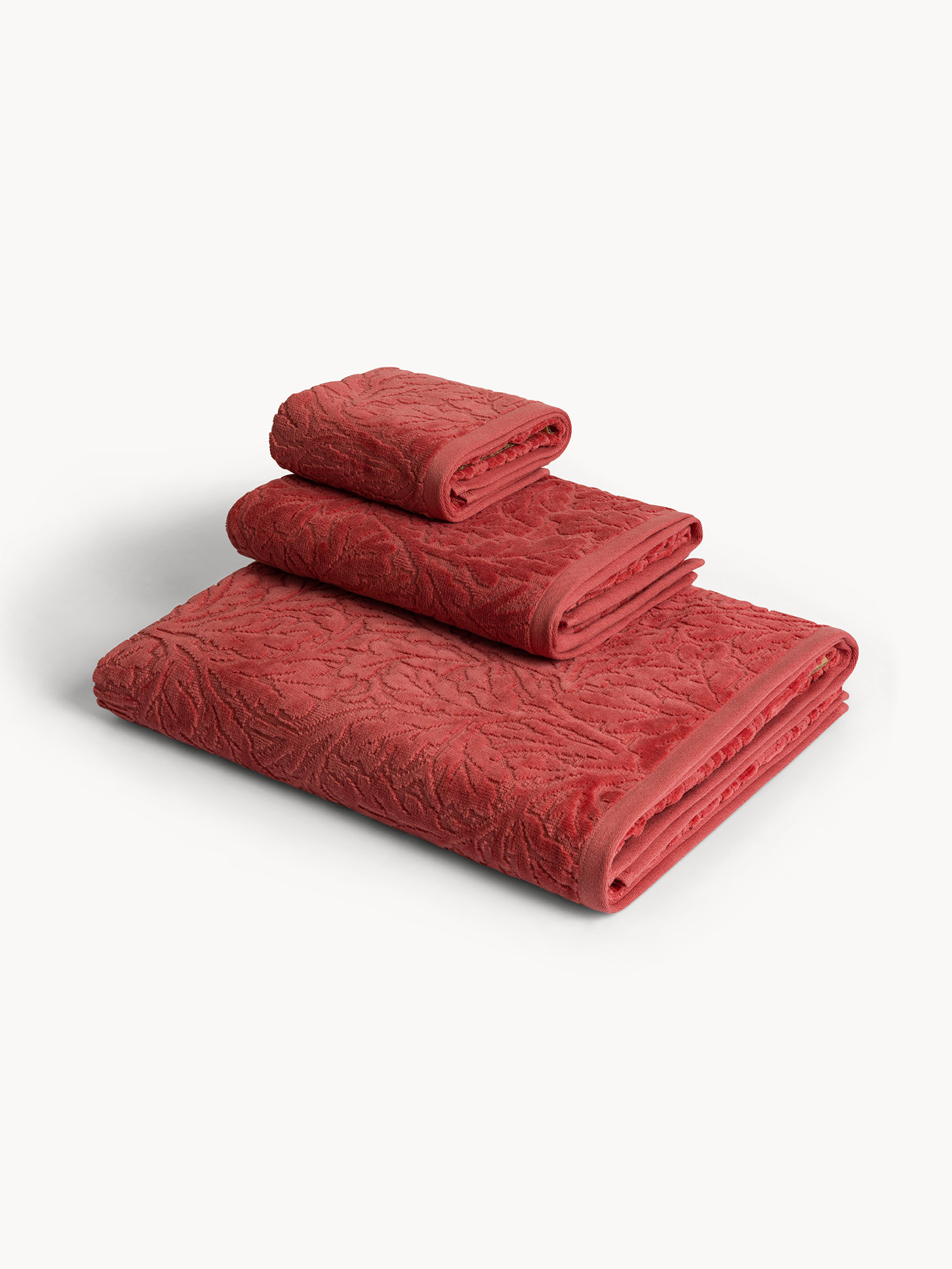 Asciugamano in cotone velour motivo in rilievo, Rosa cipria, large image number 0