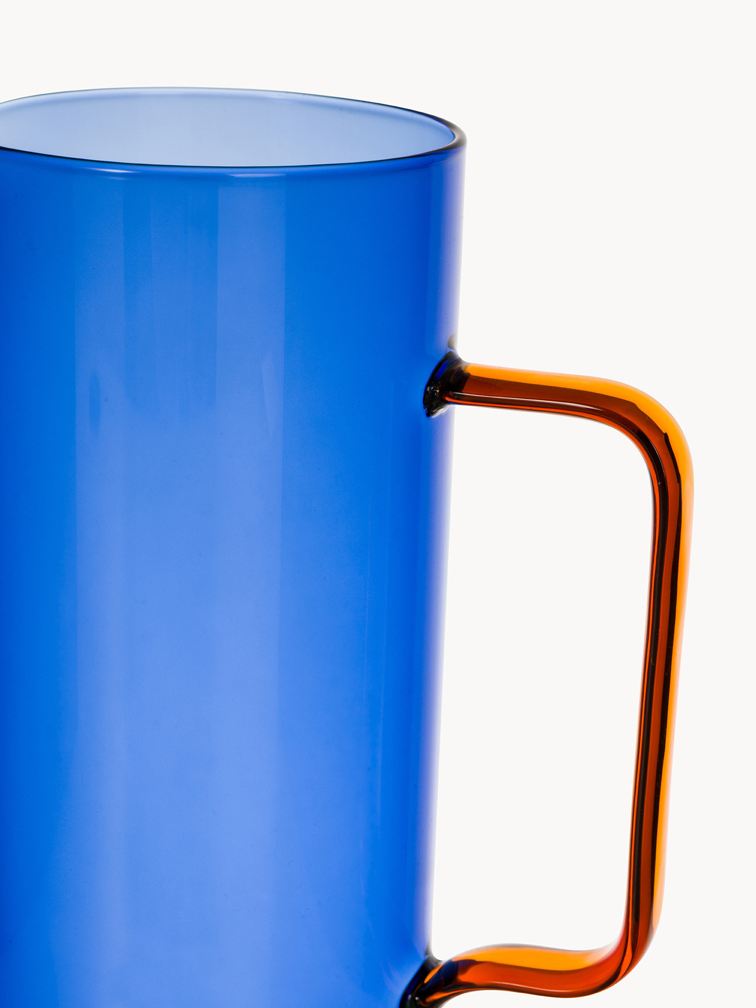 Caraffa in vetro bicolore, Blu, large image number 1