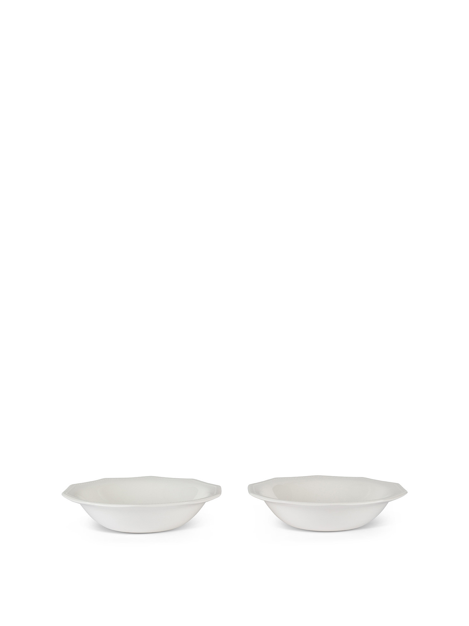 Set of 2 Artic White ceramic bowls, White, large image number 0