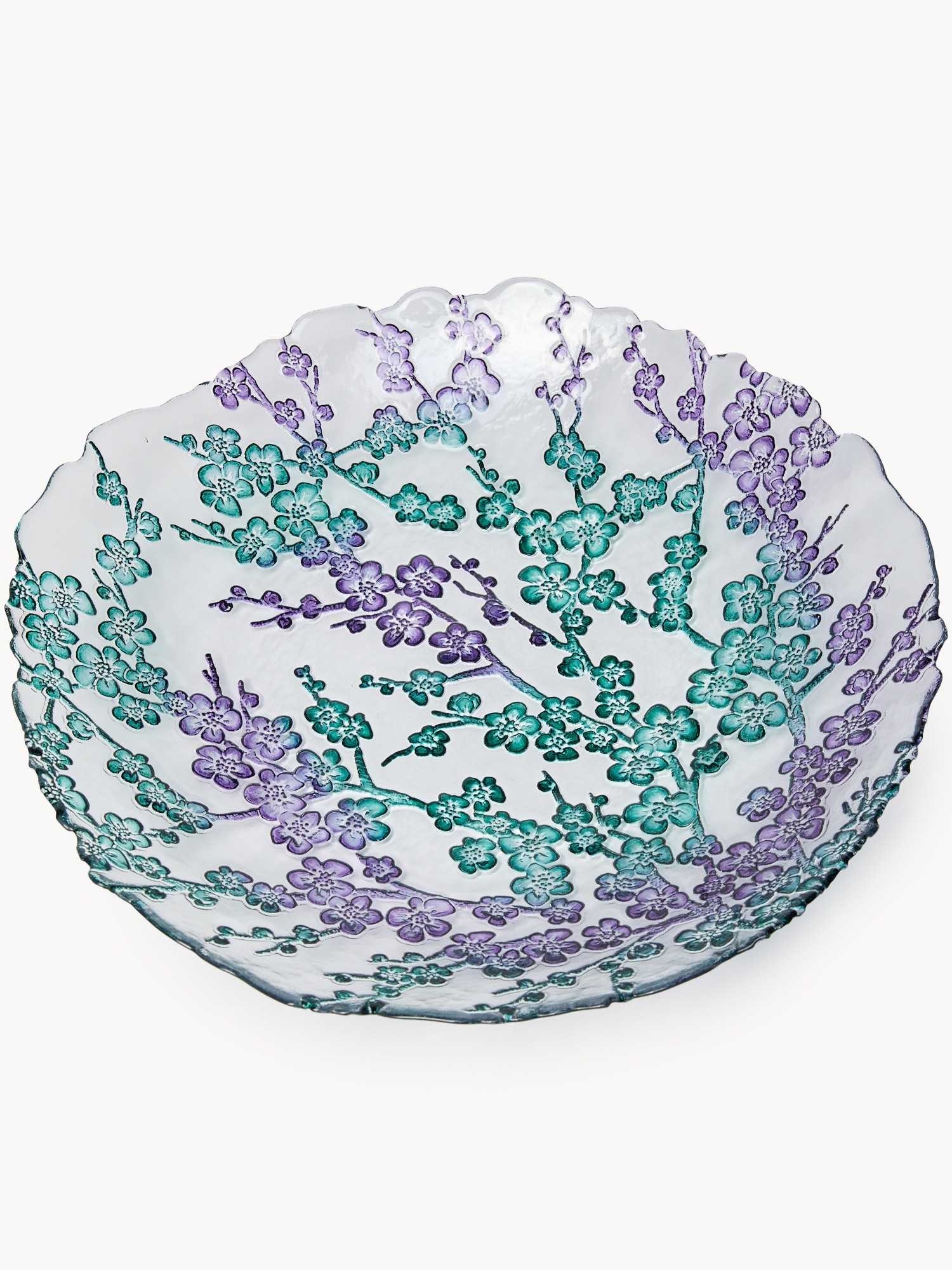 Kyoto glass centerpiece, White / Blue, large image number 1