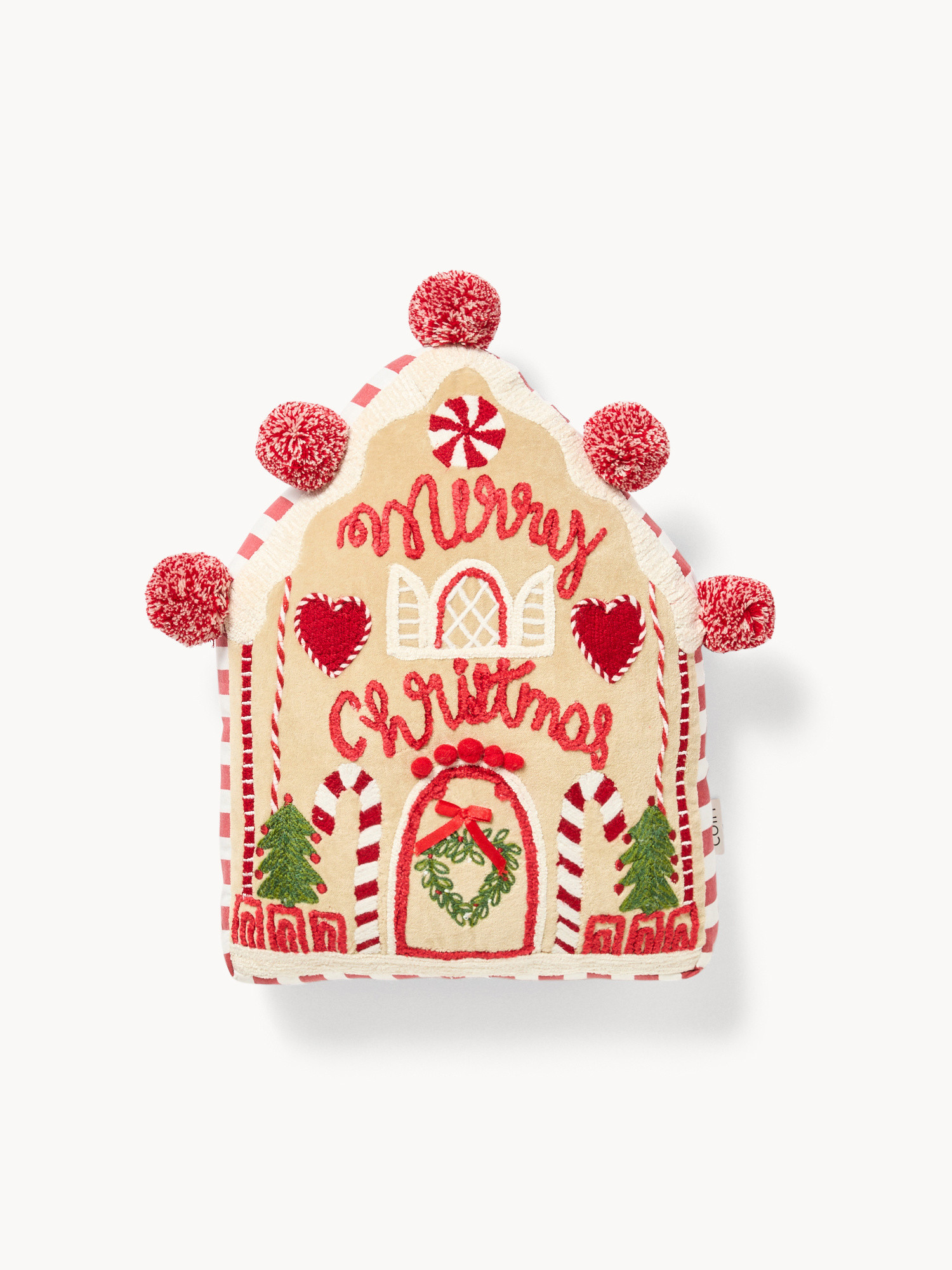 Gingerbread house cushion, Red, large image number 0