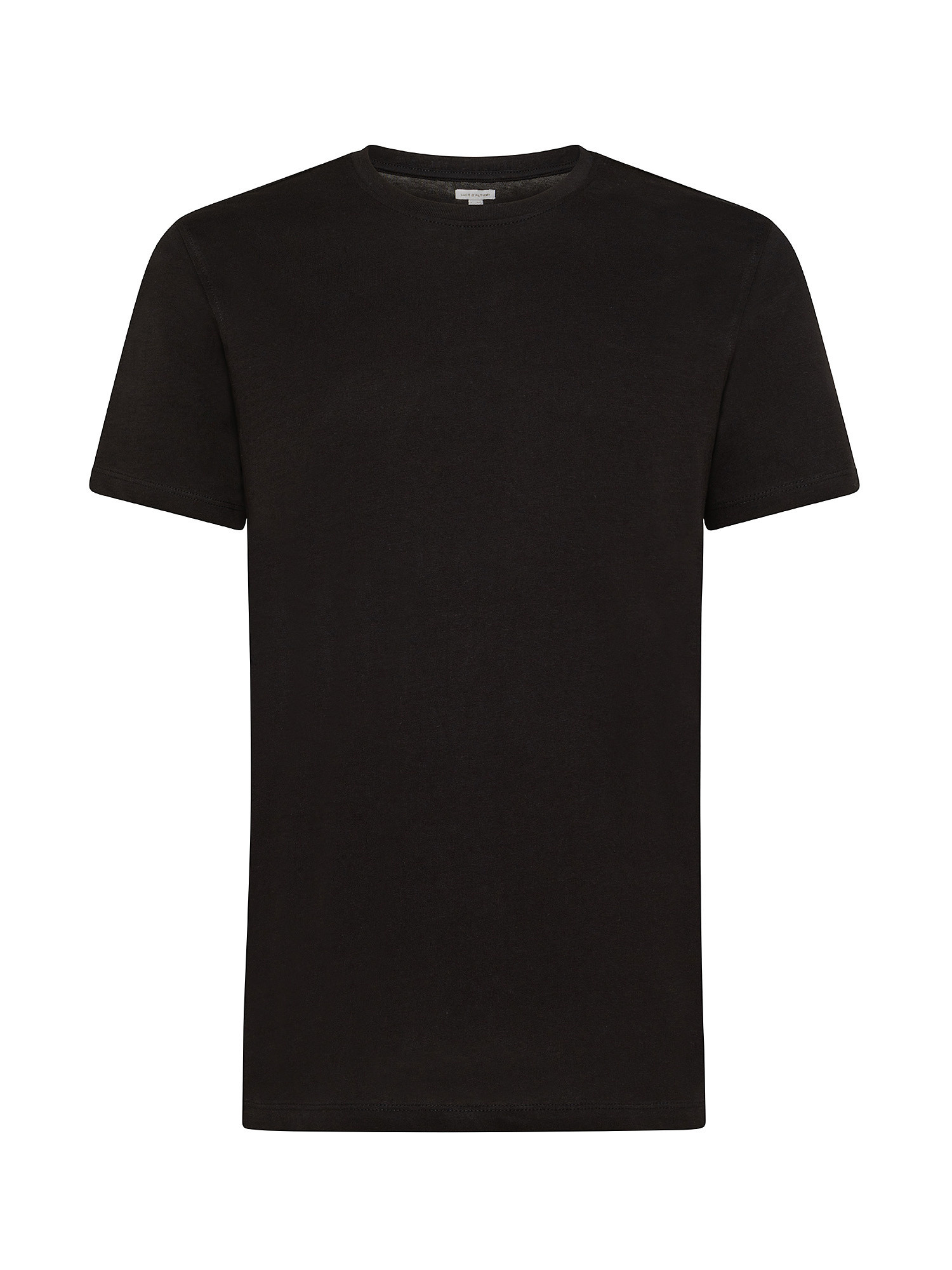 Luca D'Altieri - Crew neck supima cotton T-shirt, Black, large image number 0
