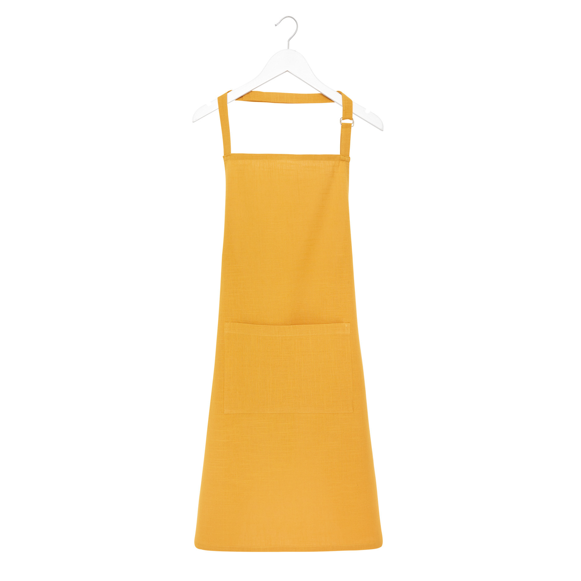 Solid colour apron in 100% iridescent cotton, Ocra Yellow, large image number 0