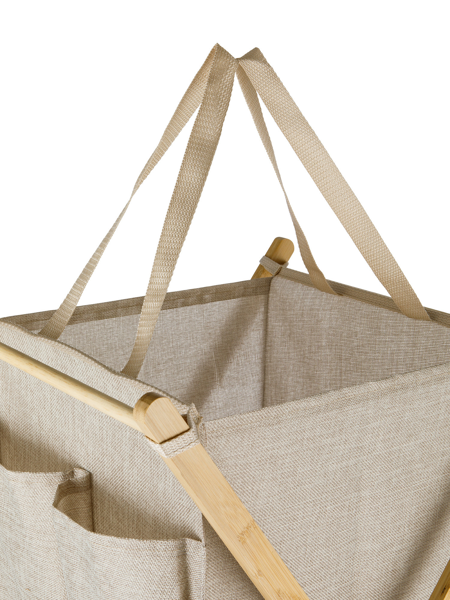 Foldable fabric laundry basket, Light Beige, large image number 1