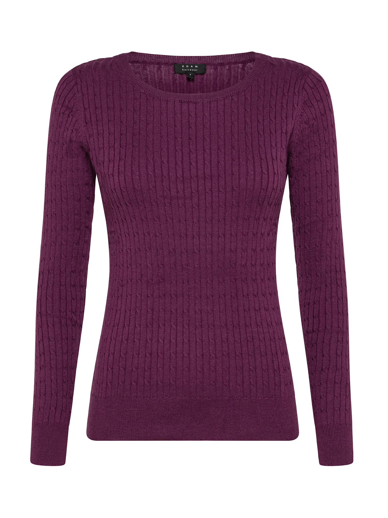 Pullover girocollo in maglia, Viola, large image number 0