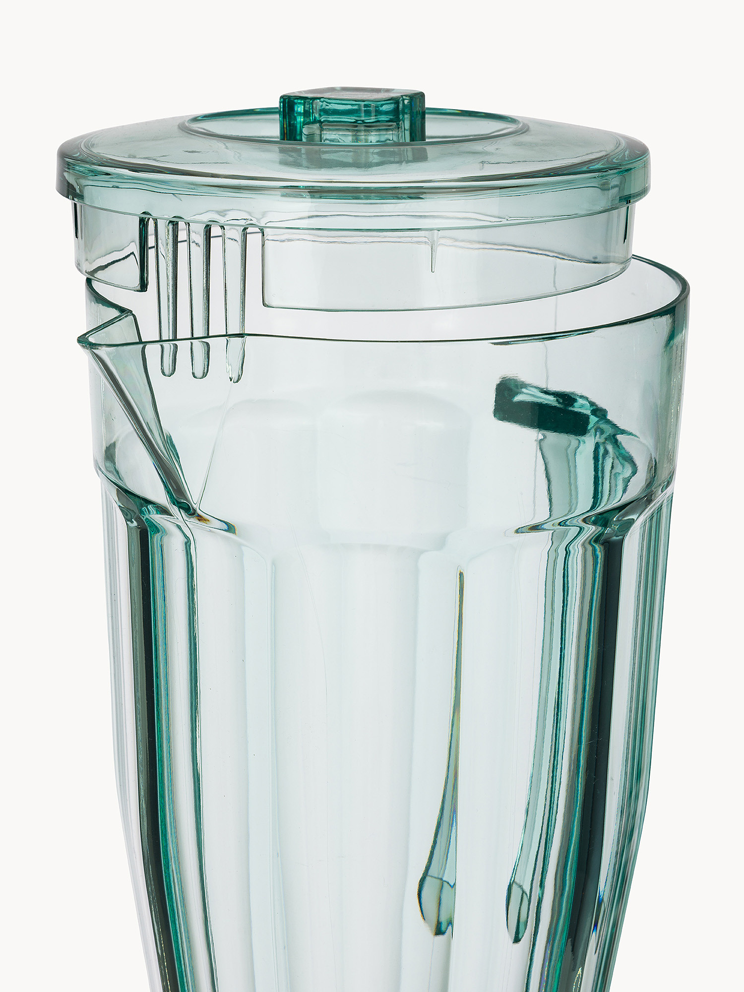 Caraffa in plastica costolata, Azzurro, large image number 1