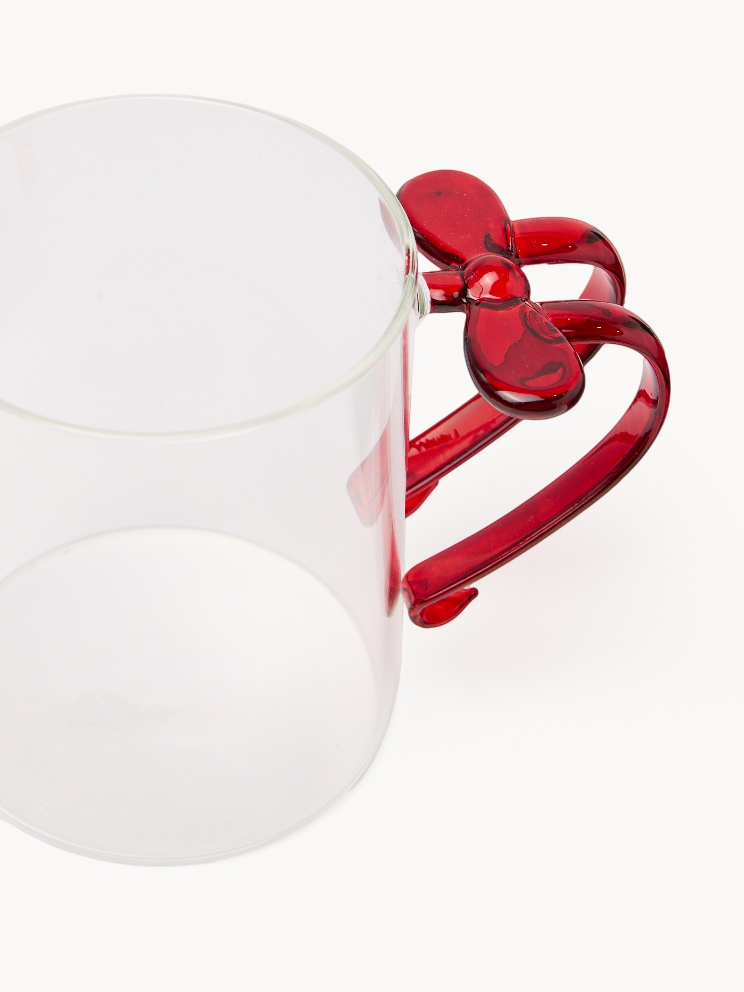 Borosilicate glass mug with a bow detail, Transparent, large image number 1