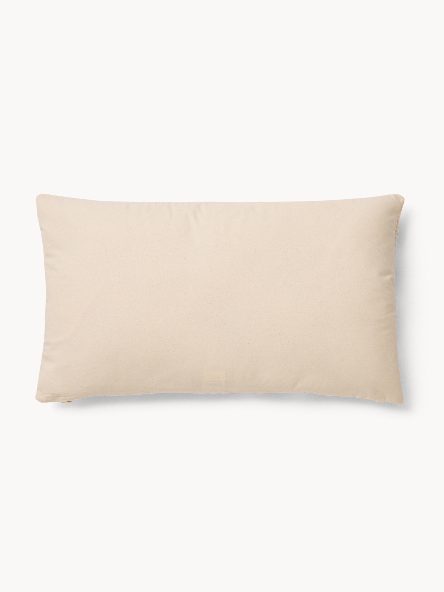 35x65 cm cotton cushion with geometric pattern and beaded appliques, White, large image number 2