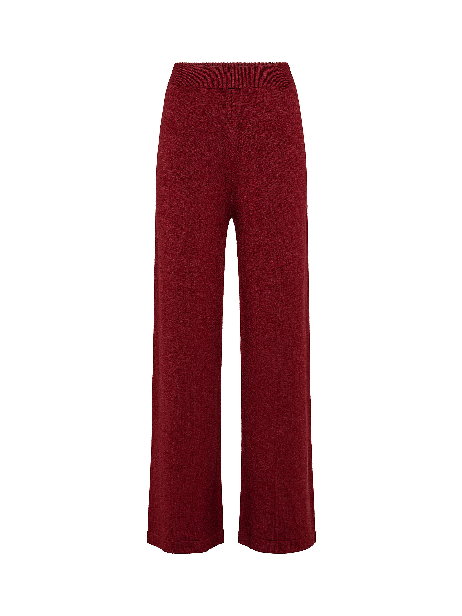 Wide leg knitted trousers, Dark Red, large image number 0