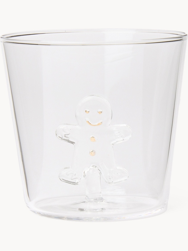 Bicchiere in vetro borosilicato dettaglio gingerbread