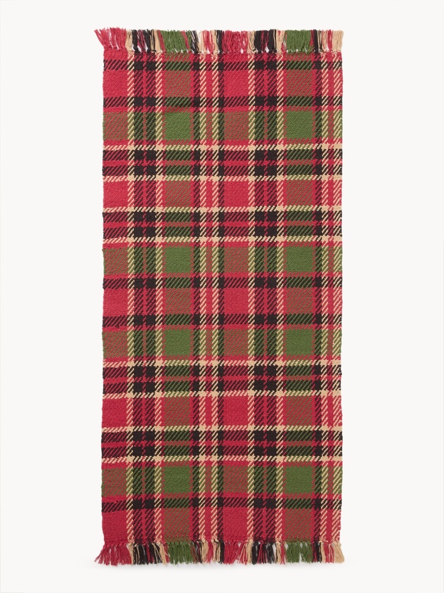 Cotton placemat with tartan pattern