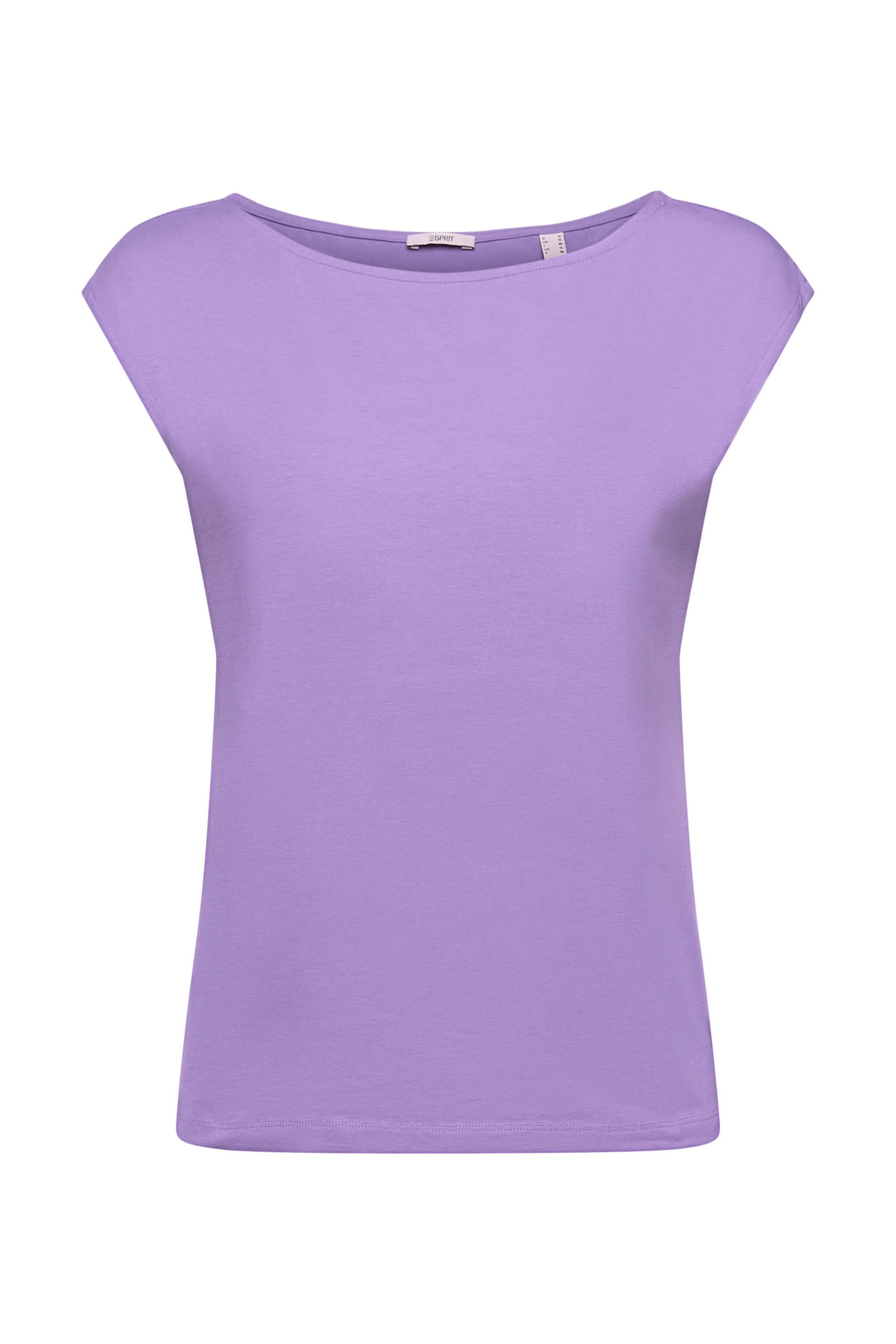 Esprit - T-shirt in cotone elasticizzato, Viola lilla, large image number 0