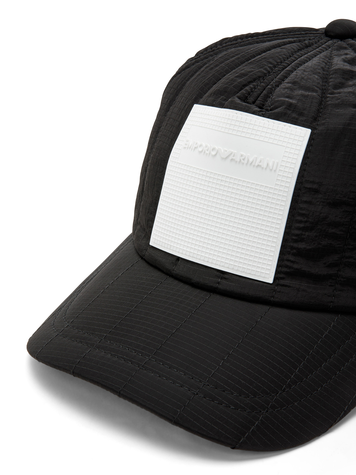 Emporio Armani - Quilted nylon baseball cap, Black, large image number 1