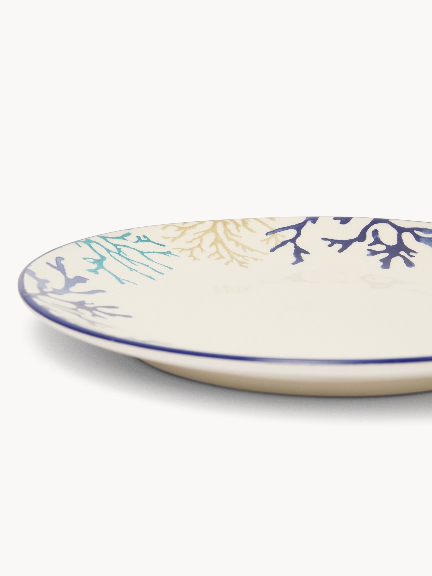 Ceramic dinner plate with coral pattern, Bianco/Azzurro, large image number 1