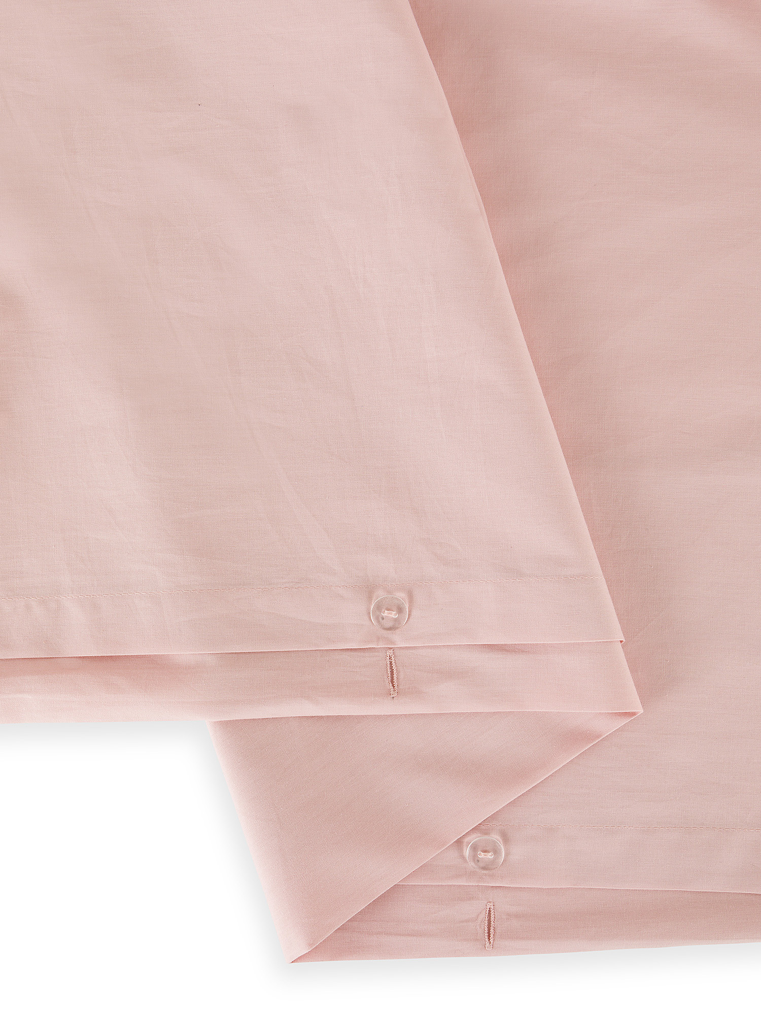 Solid color percale cotton duvet cover set, Pink, large image number 1