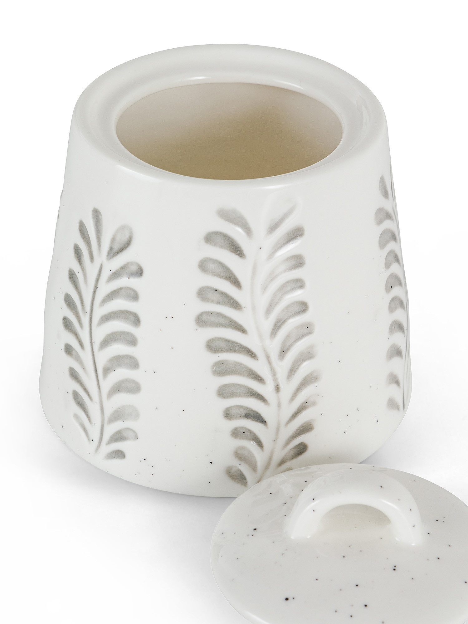 Porcelain sugar bowl with foliage motif, White, large image number 1
