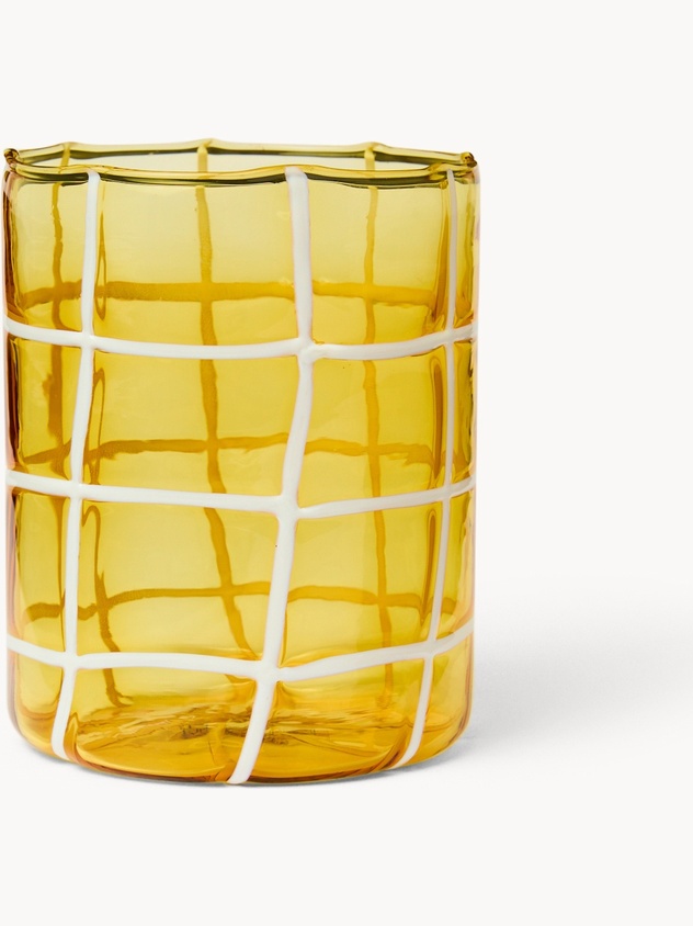 Bicchiere in vetro borosilicato motivo a rete