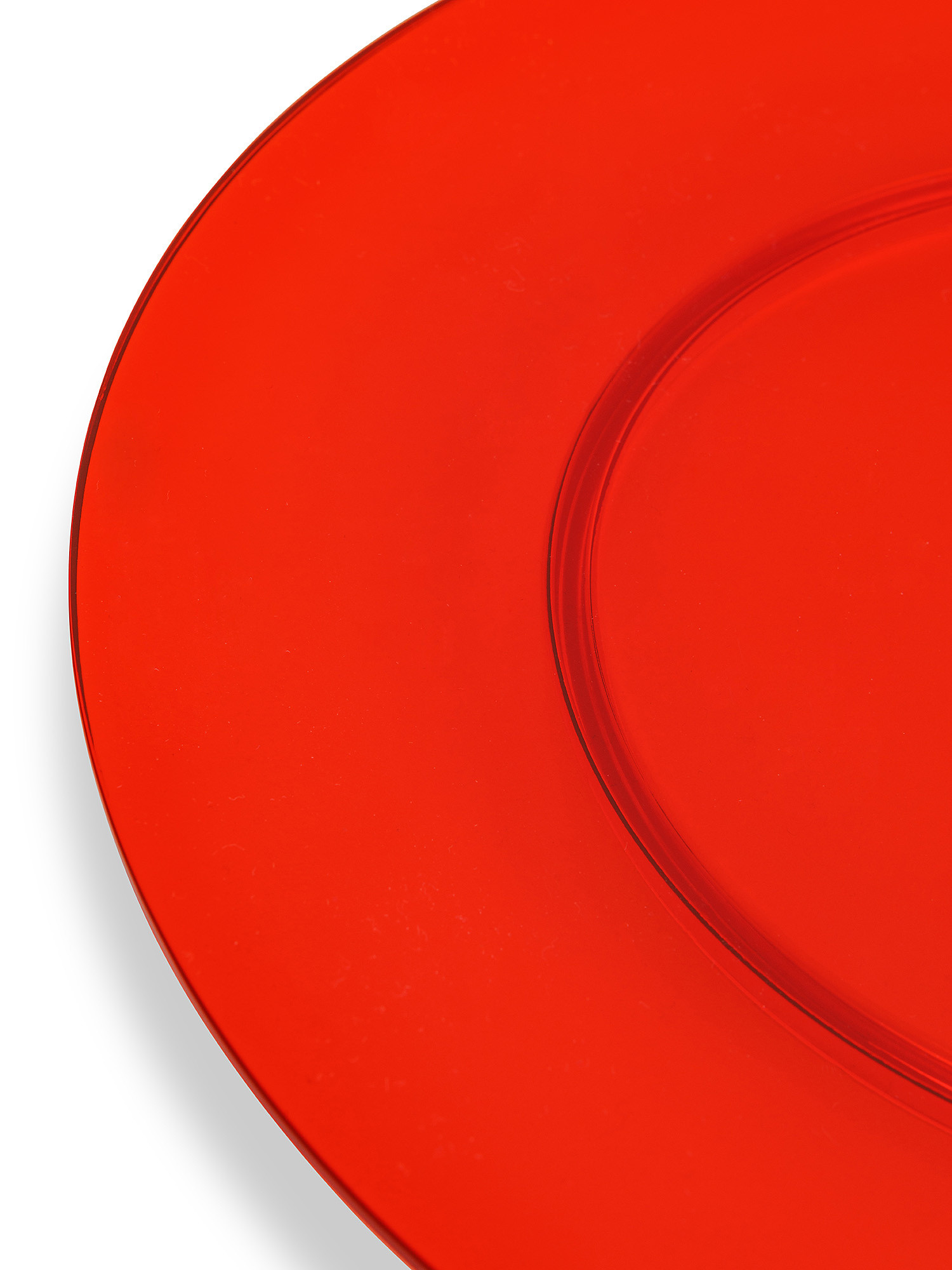 Colored plastic dinner plate, Red, large image number 1