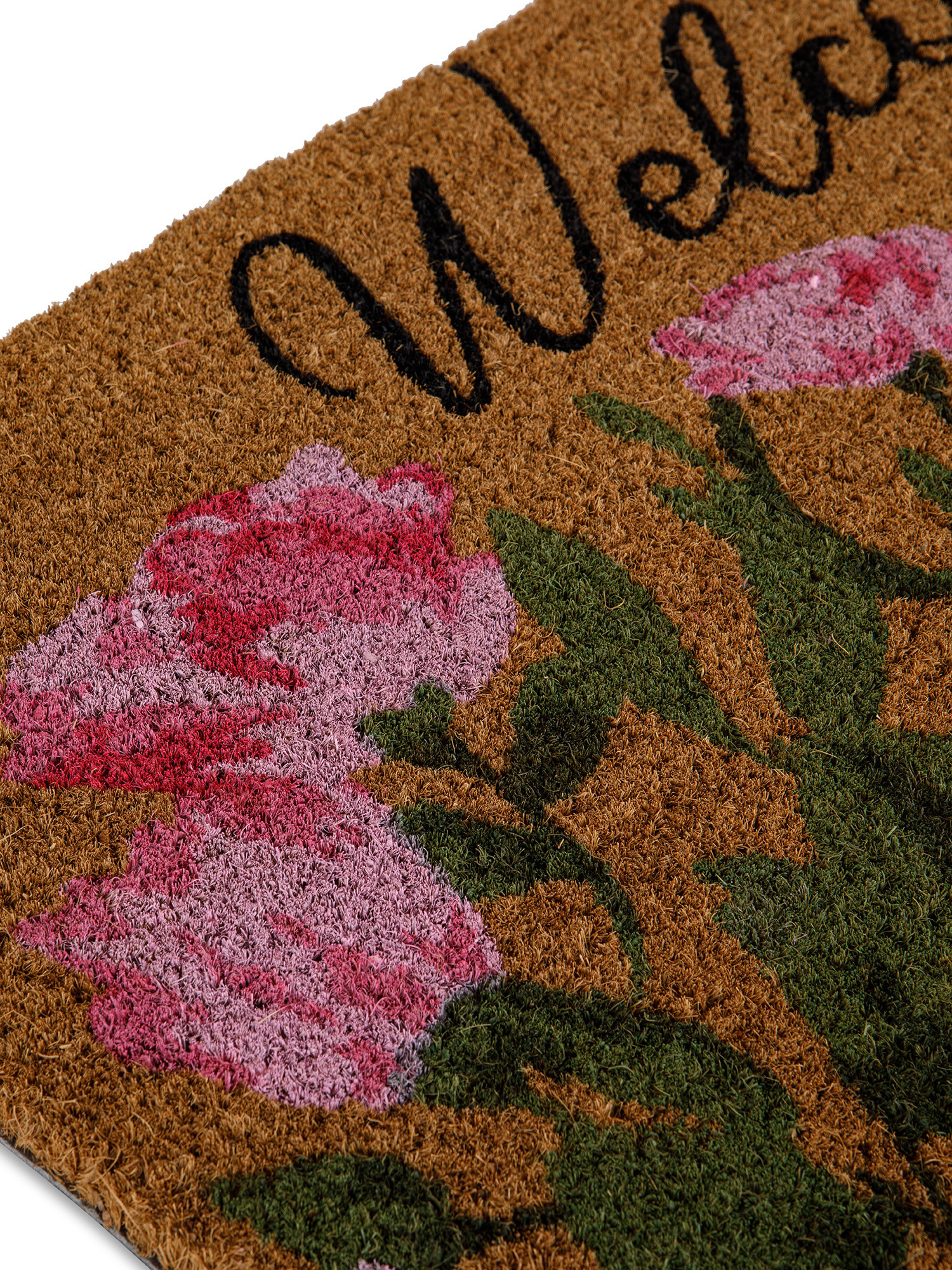 Welcome rose print doormat, Beige, large image number 1