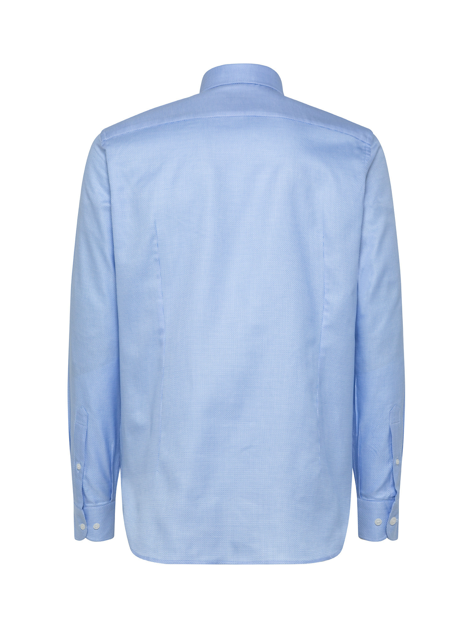 Camicia slim fit in cotone armaturato, Azzurro, large