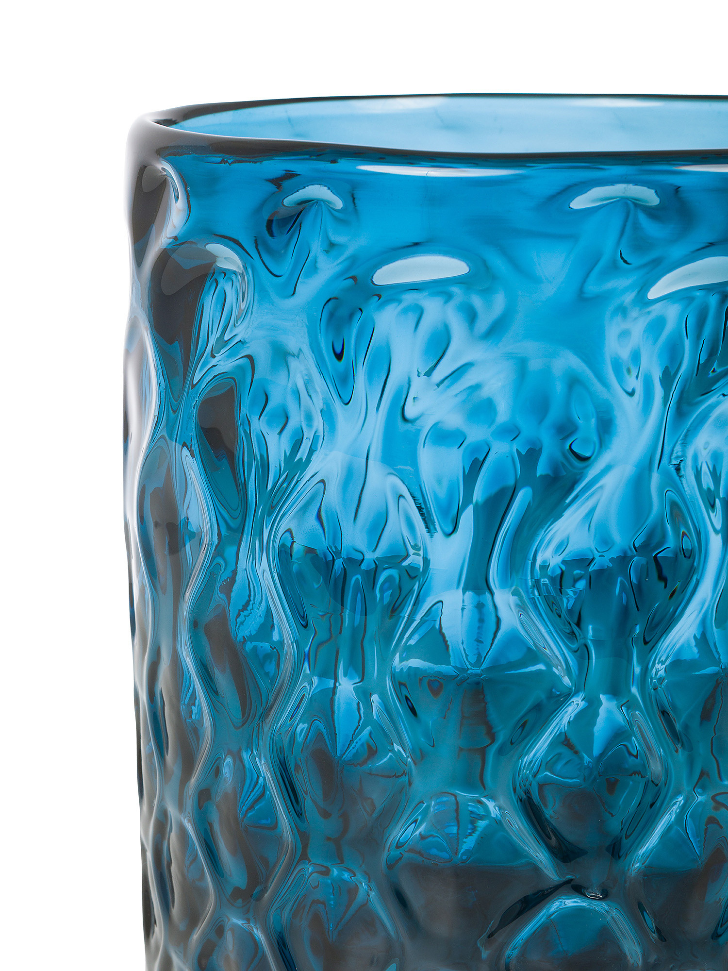 Vaso in vetro colorato in pasta, Azzurro scuro, large image number 1