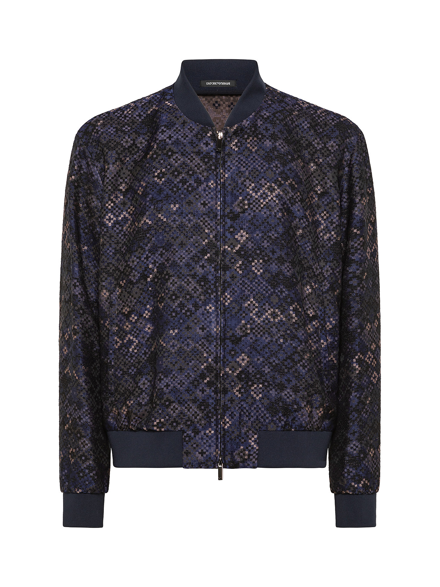 Bomber jacket with all over print, Blue, large image number 0
