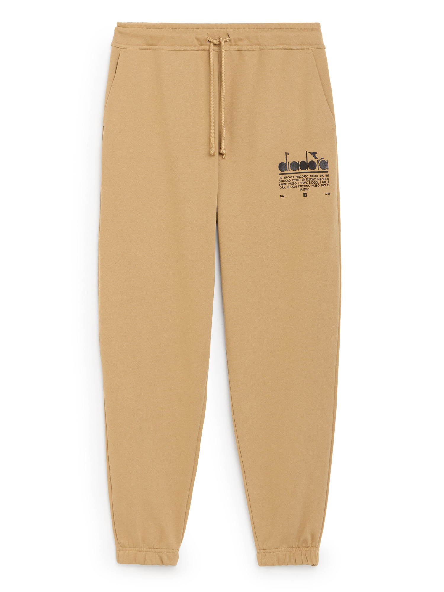 Diadora - Manifesto sports trousers with cotton print, Beige, large image number 0
