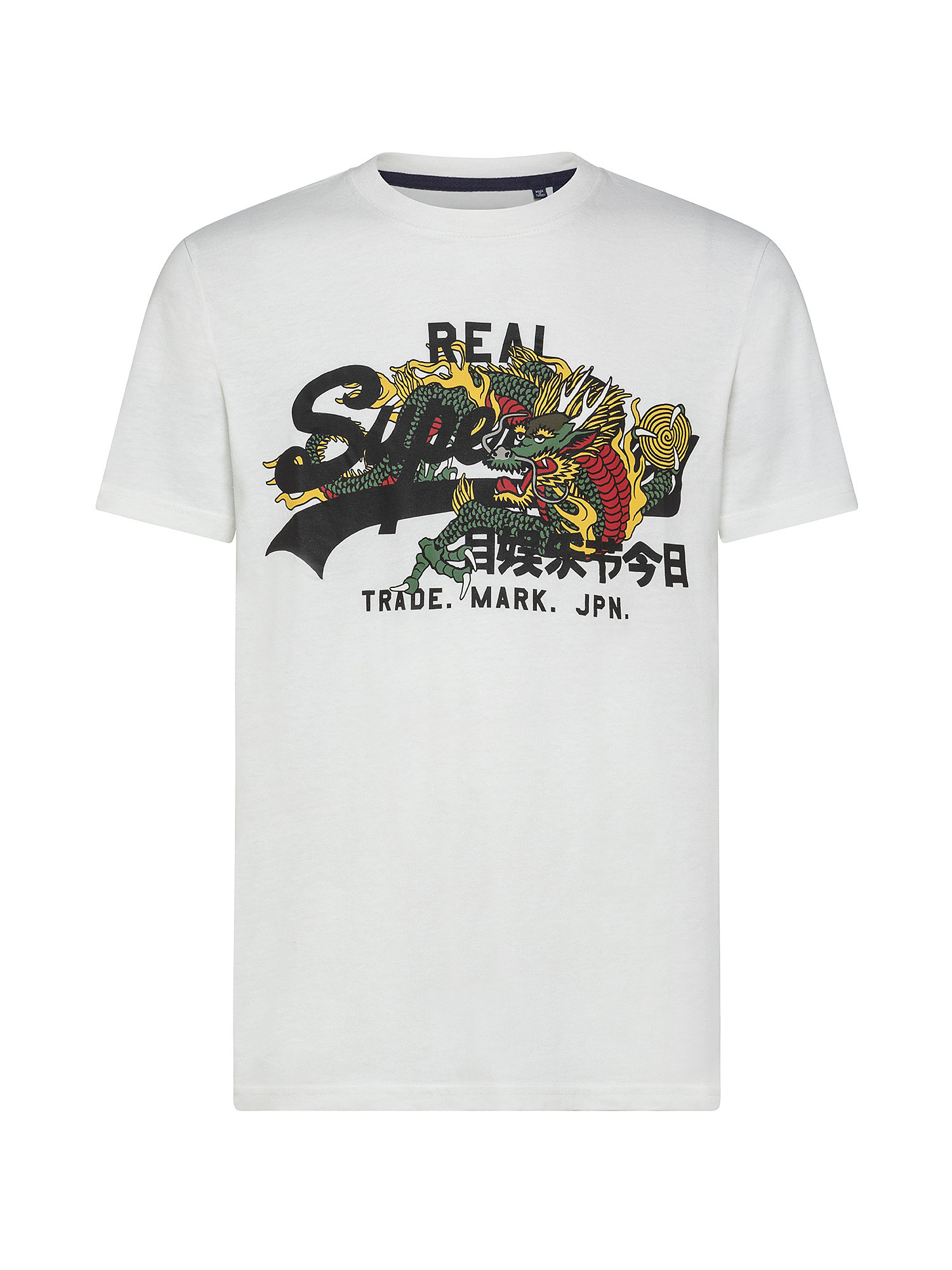 T-shirt con logo vintage, Bianco, large image number 0