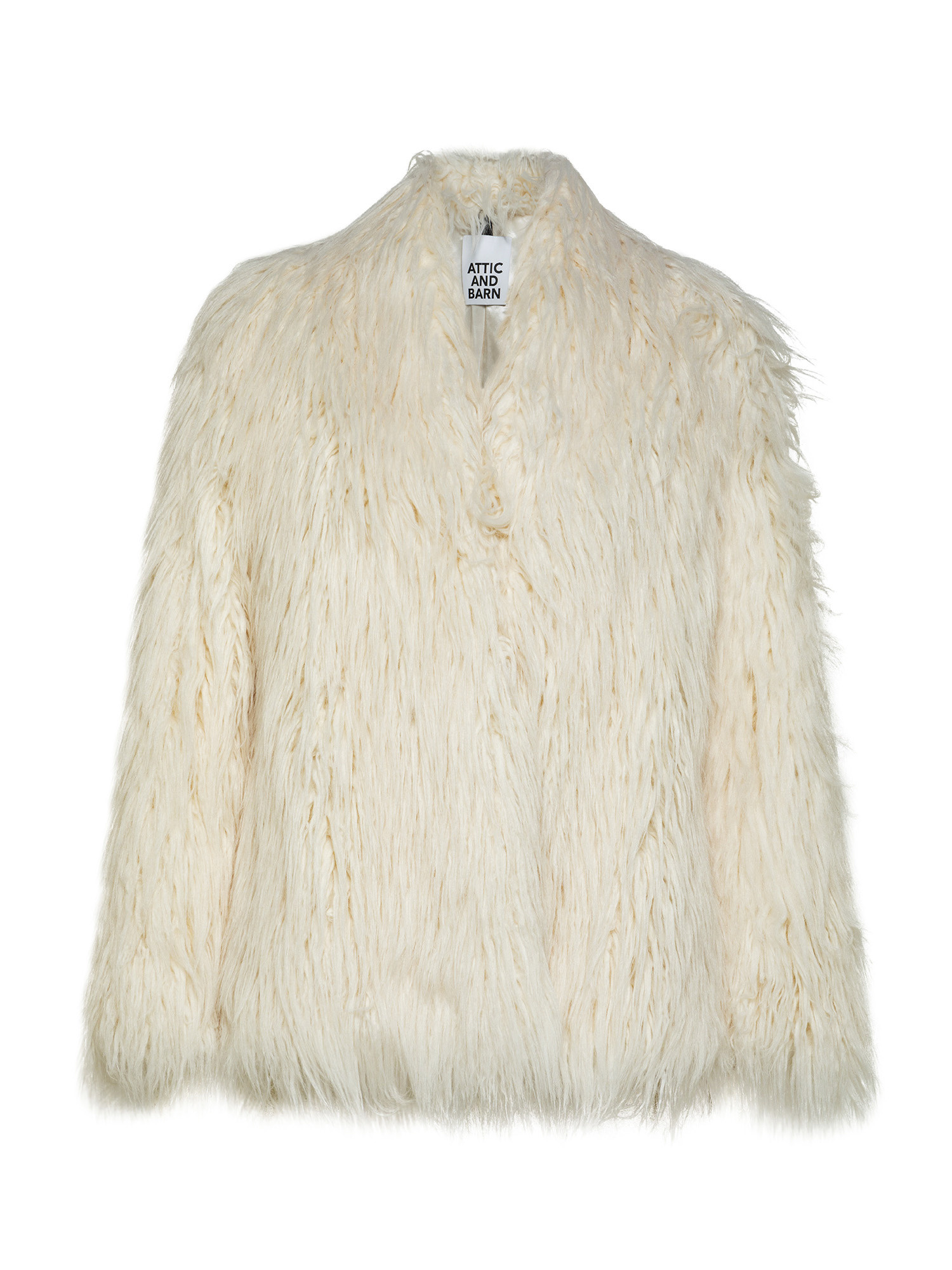 Jacket in faux fur of mongolia, White, large image number 0