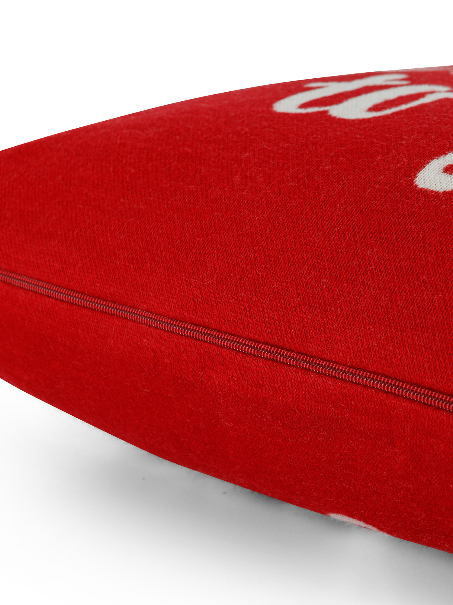 Cuscino in maglia jacquard con scritta 45x45 cm, Rosso, large image number 1