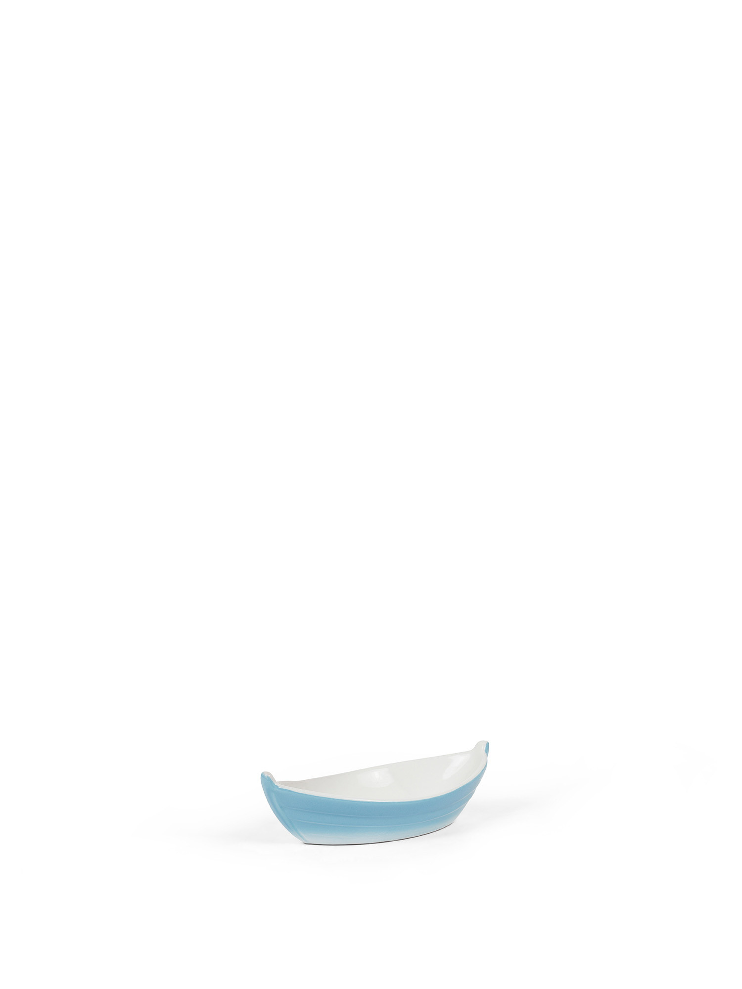 Barchetta in ceramica, Bianco/Azzurro, large image number 0