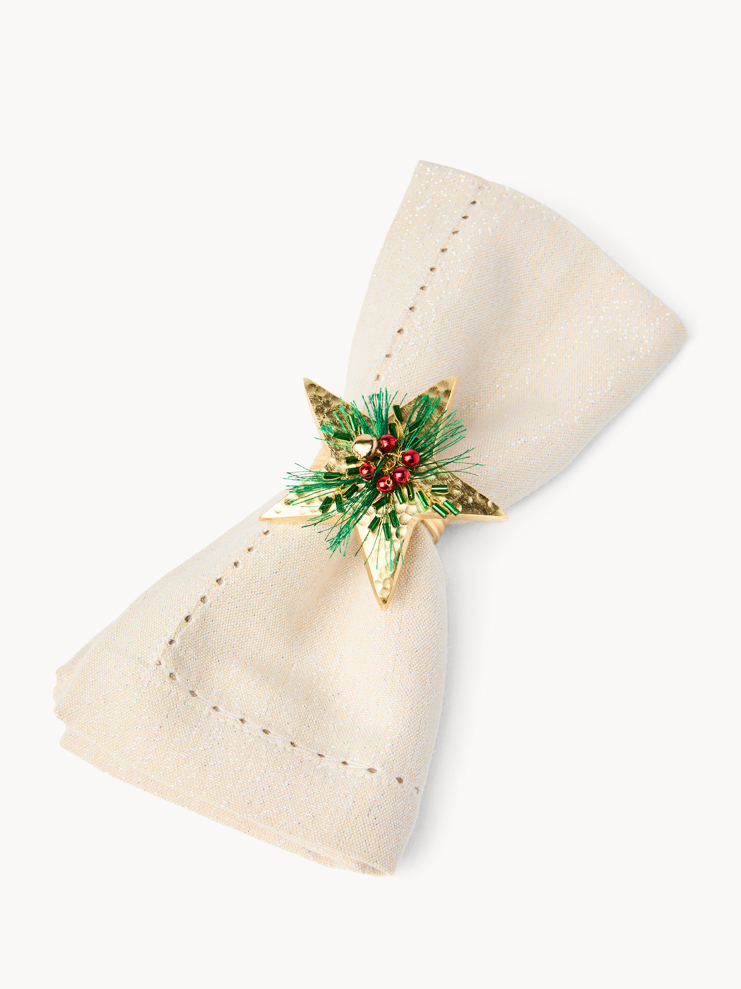 Porta tovaglioli con agrifoglio, Oro, large image number 1