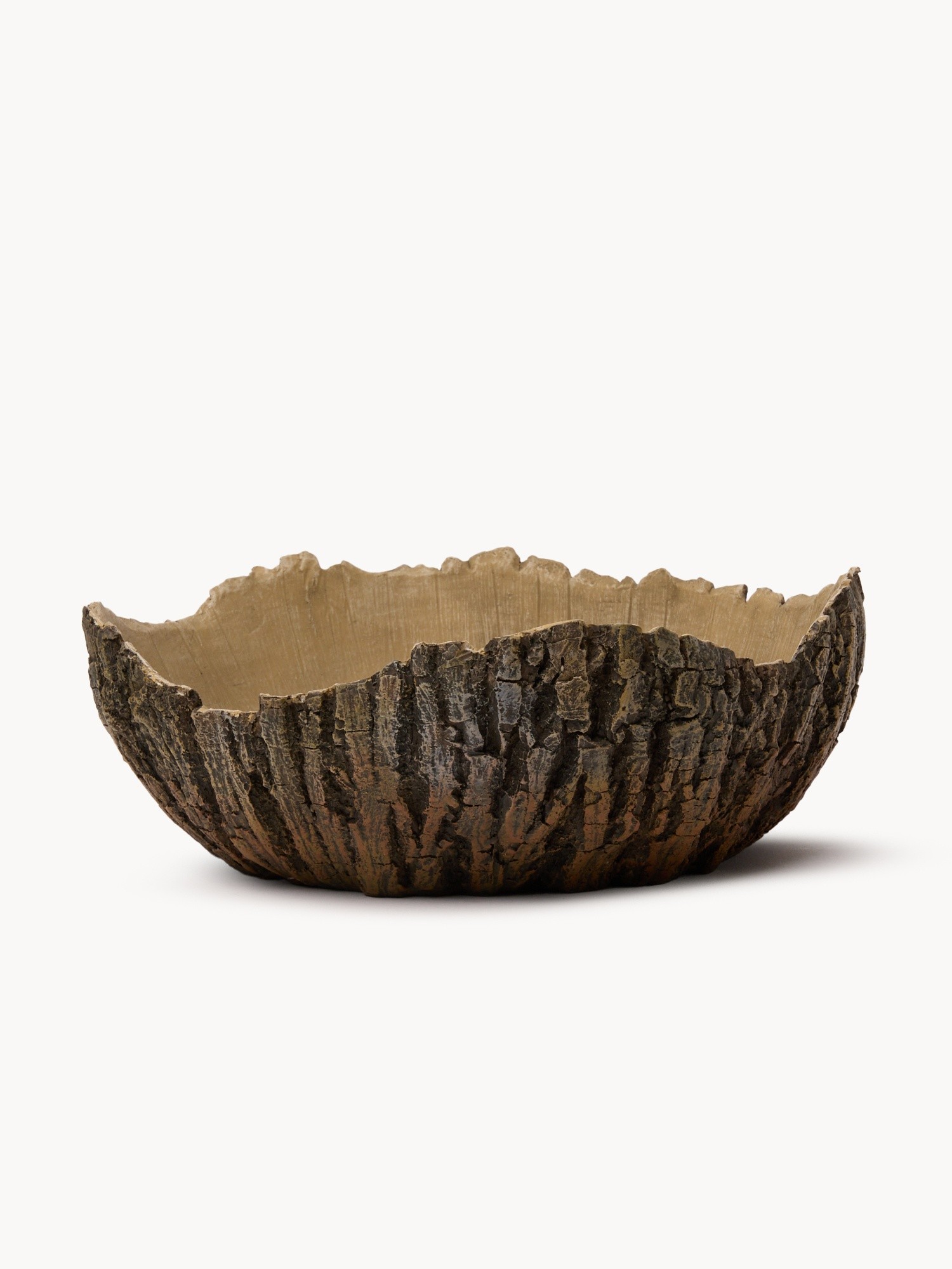 Bark-effect polyresin centerpiece, Brown, large image number 0