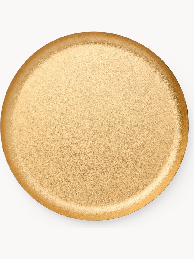 Gold-finish decorative metal tray