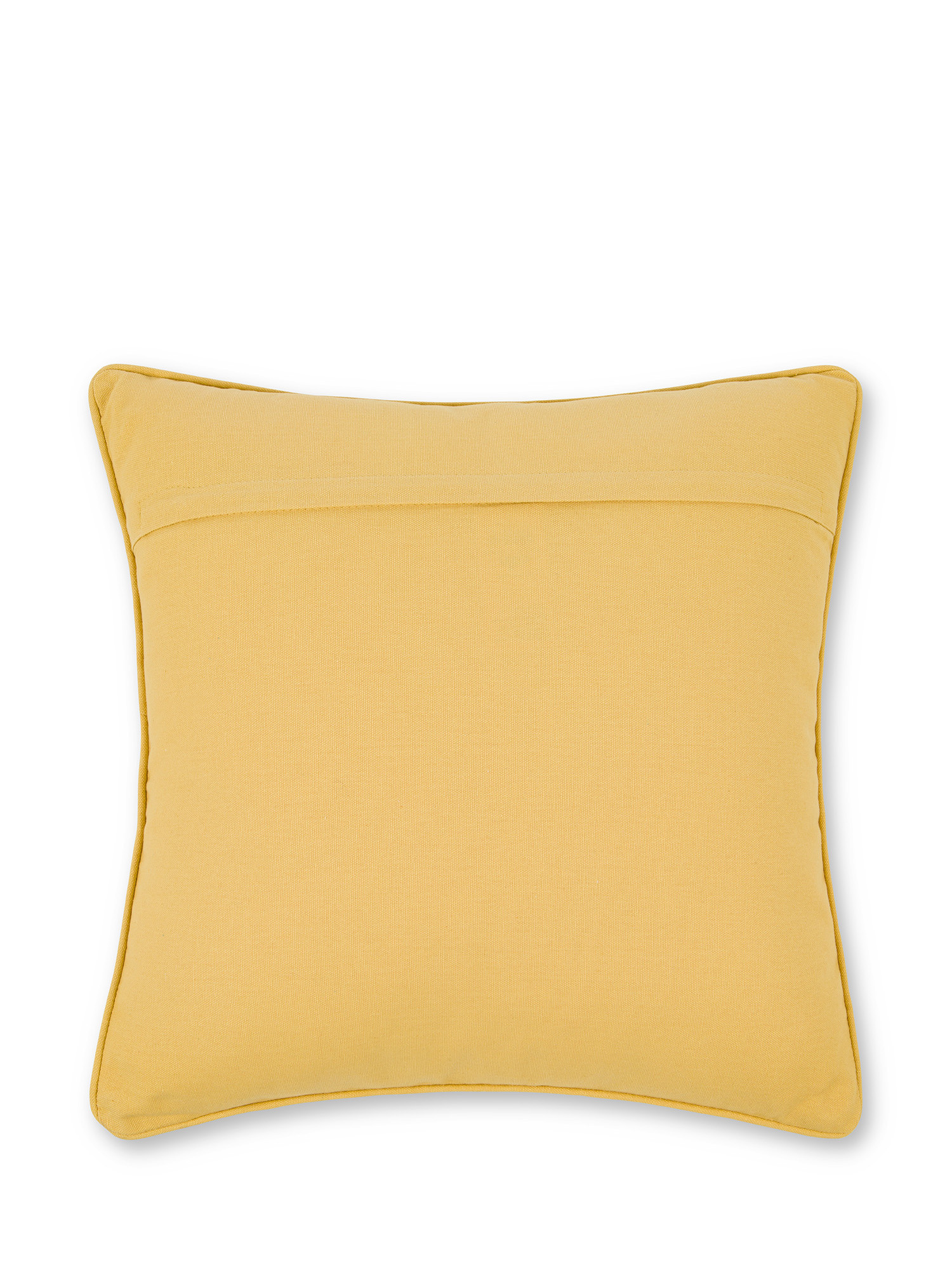 Embroidered cushion with vintage pattern 45x45cm, Ocra Yellow, large image number 1