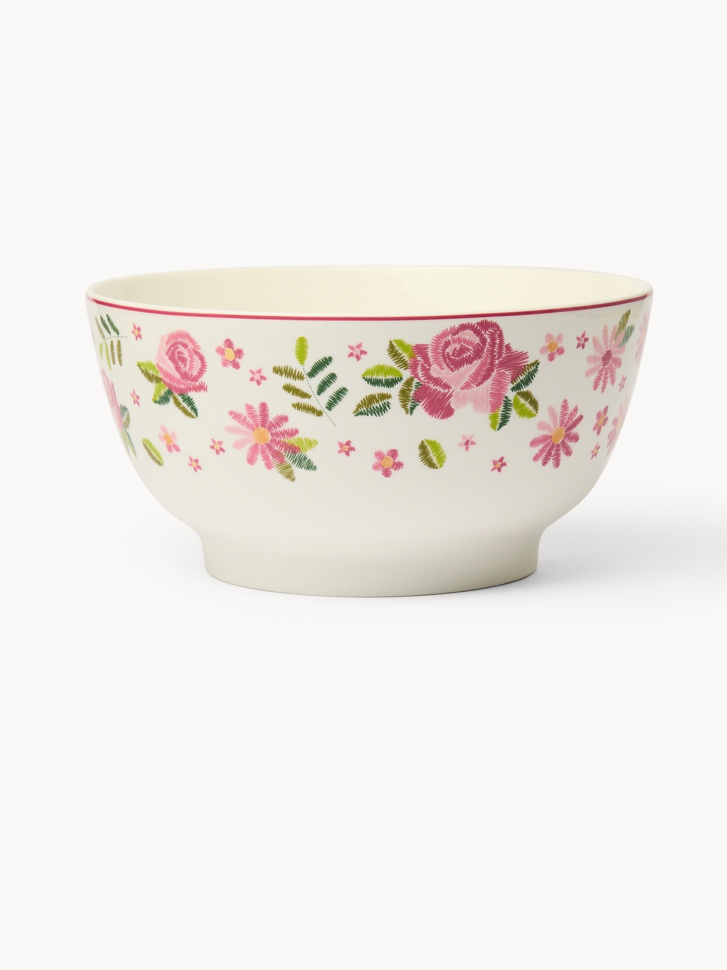 Insalatiera in new bone china motivo rose - Prezzo di lancio, Multicolor, large image number 0
