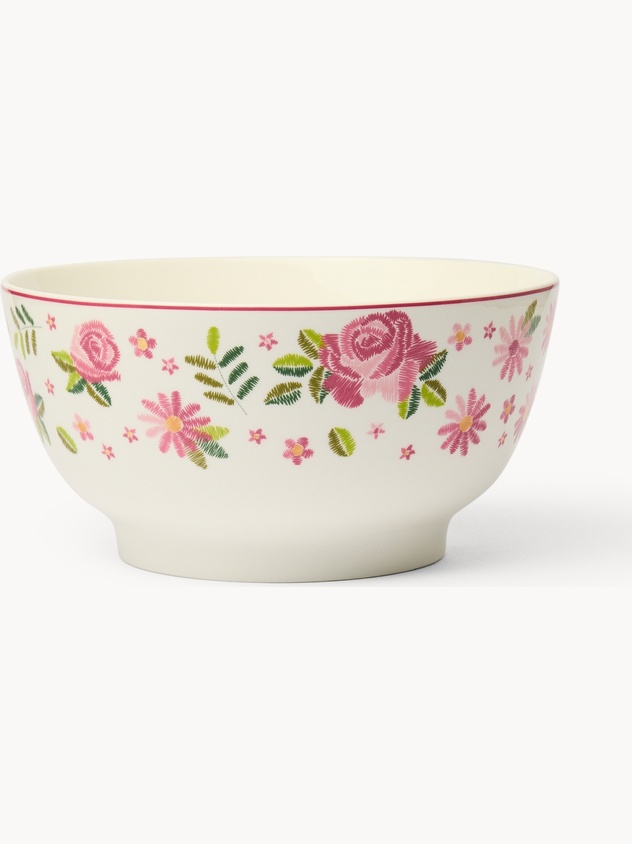 Insalatiera in new bone china motivo rose - Prezzo di lancio